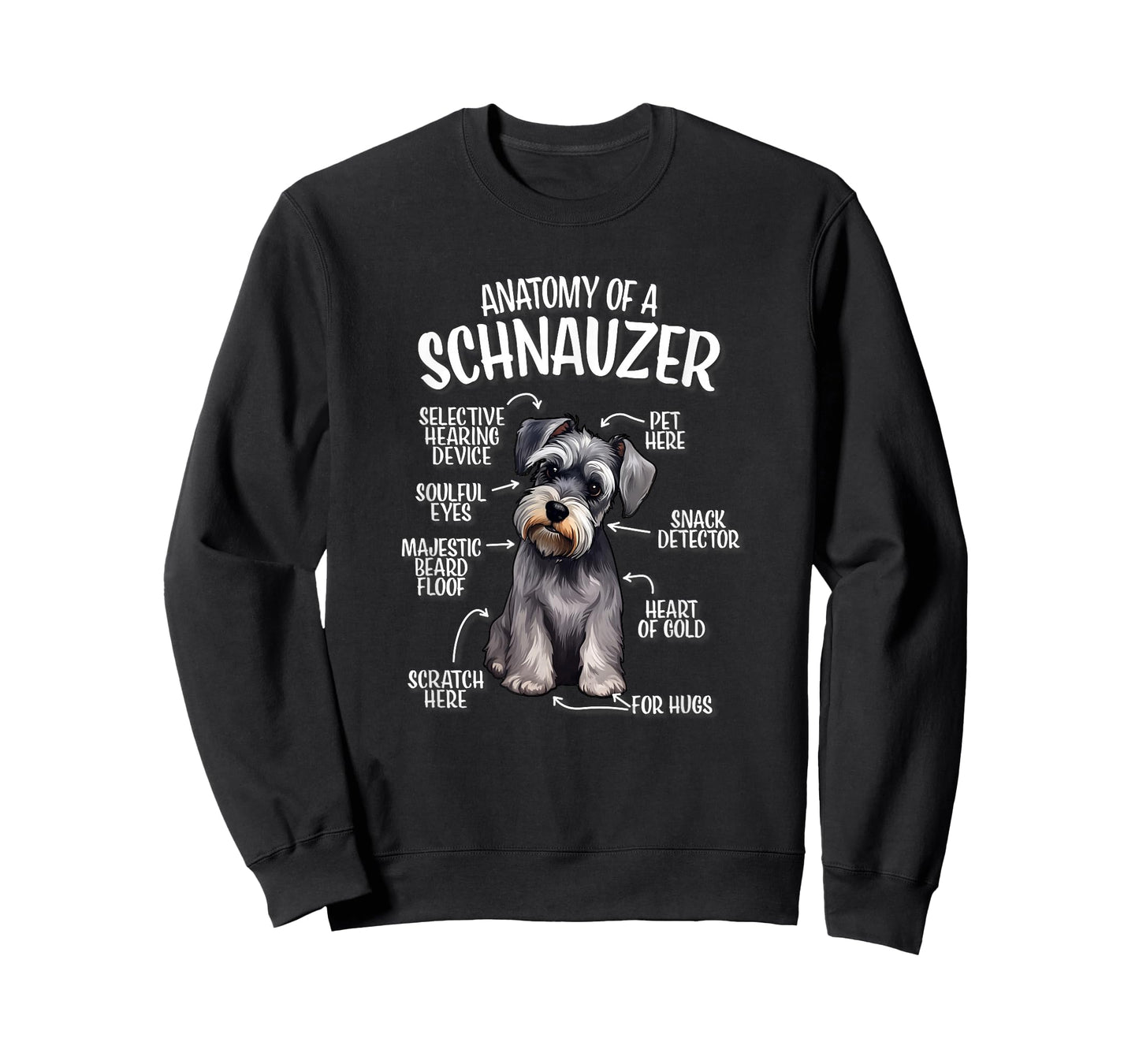 Mens Womens Kids Funny Anatomy of Miniature Schnauzer Lover T-Shirt