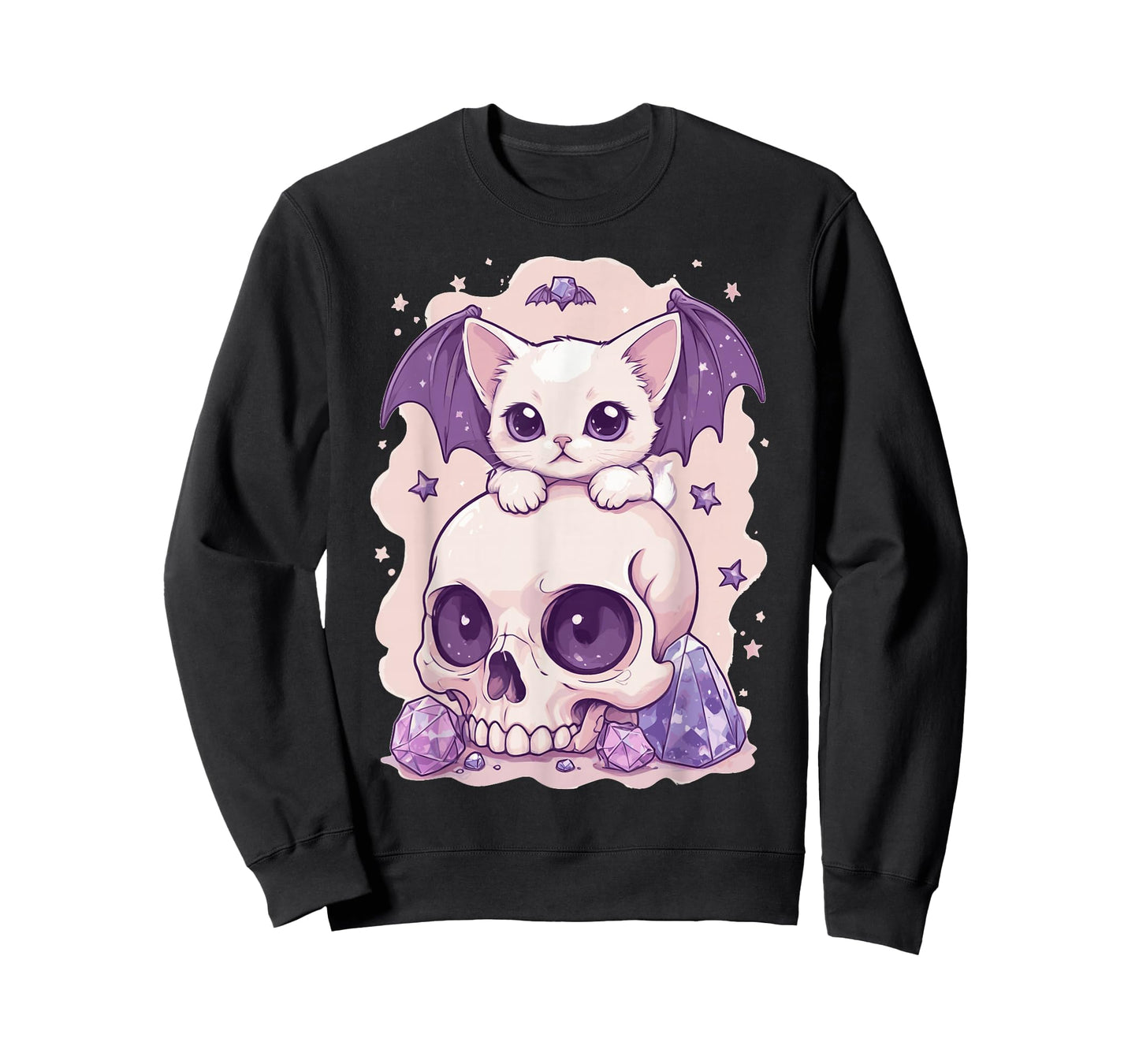 Pastel Goth Cat Skull T-Shirt