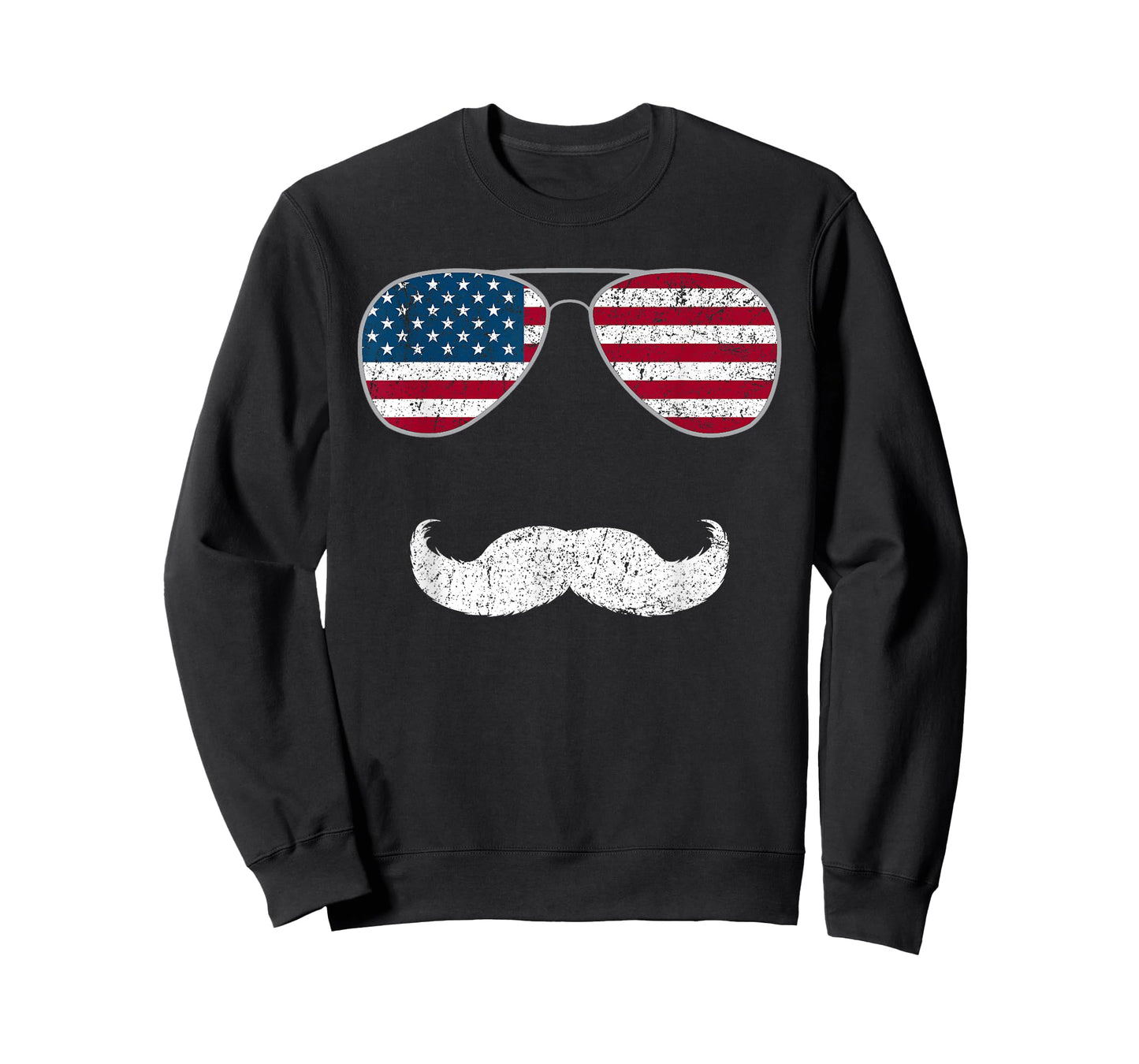 American Flag Sunglasses Mustache Novelty T-shirt T-Shirt
