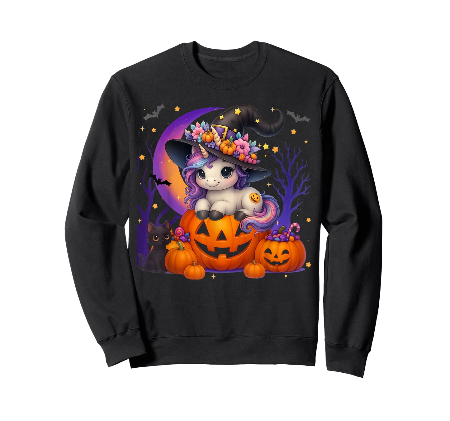 Cute Witch Unicorrn Jack O lantern Halloween Costumes Girls T-Shirt
