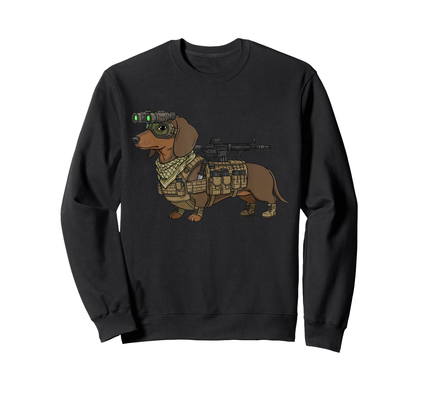 Tactical Wiener Funny Dachshund Dog with NVG Meme Dogs Lover T-Shirt