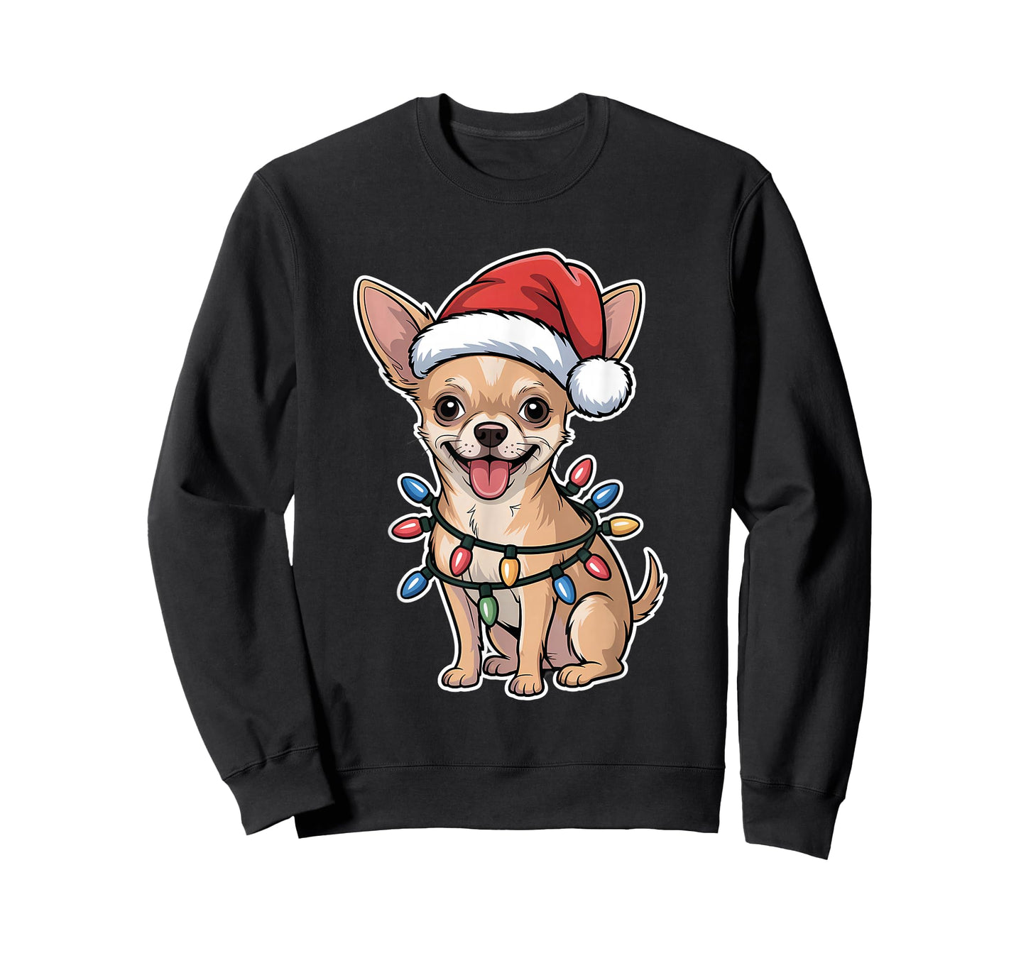 Chihuahua Wrapped in Christmas Lights T-Shirt