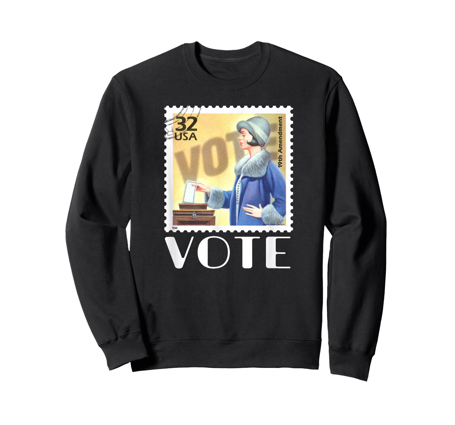Retro 19th Amendment Stamp Women's Rights VOTE T-Shirt