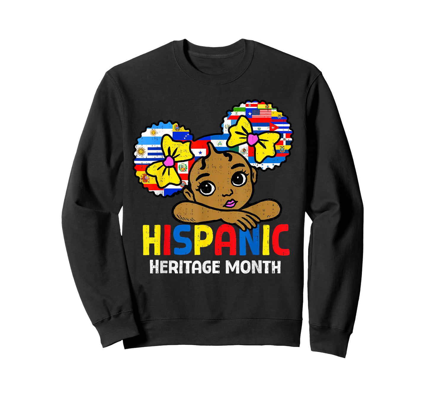 Hispanic Heritage Month Cute Girls Latino Countries Flags T-Shirt