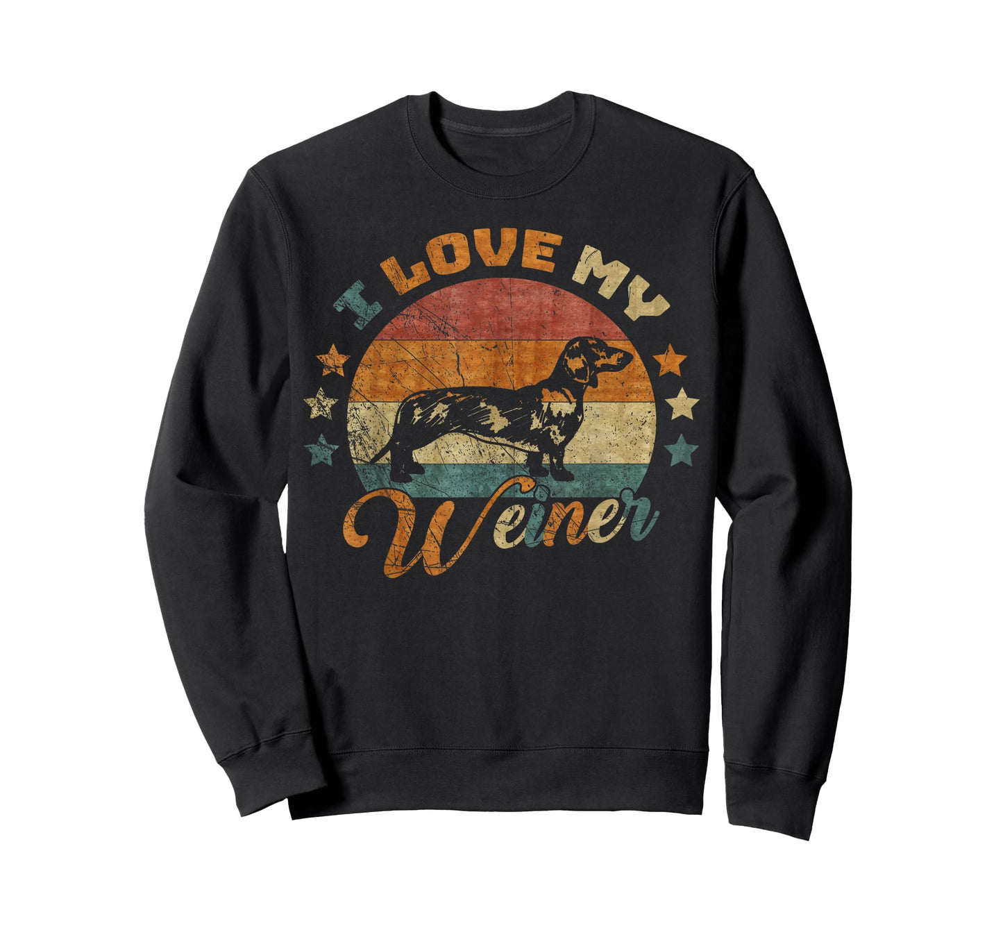 Vintage Retro I Love My Dachshund Dog Funny Weiner Lover Men Women Kids T-Shirt