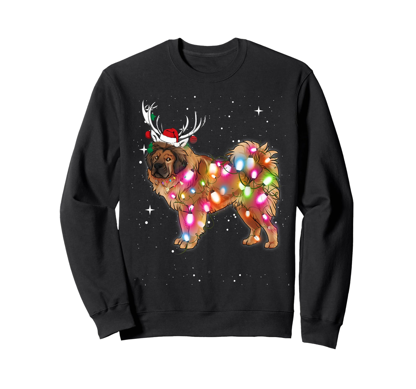 Christmas Lights Tibetan Mastiff Dog T-Shirt