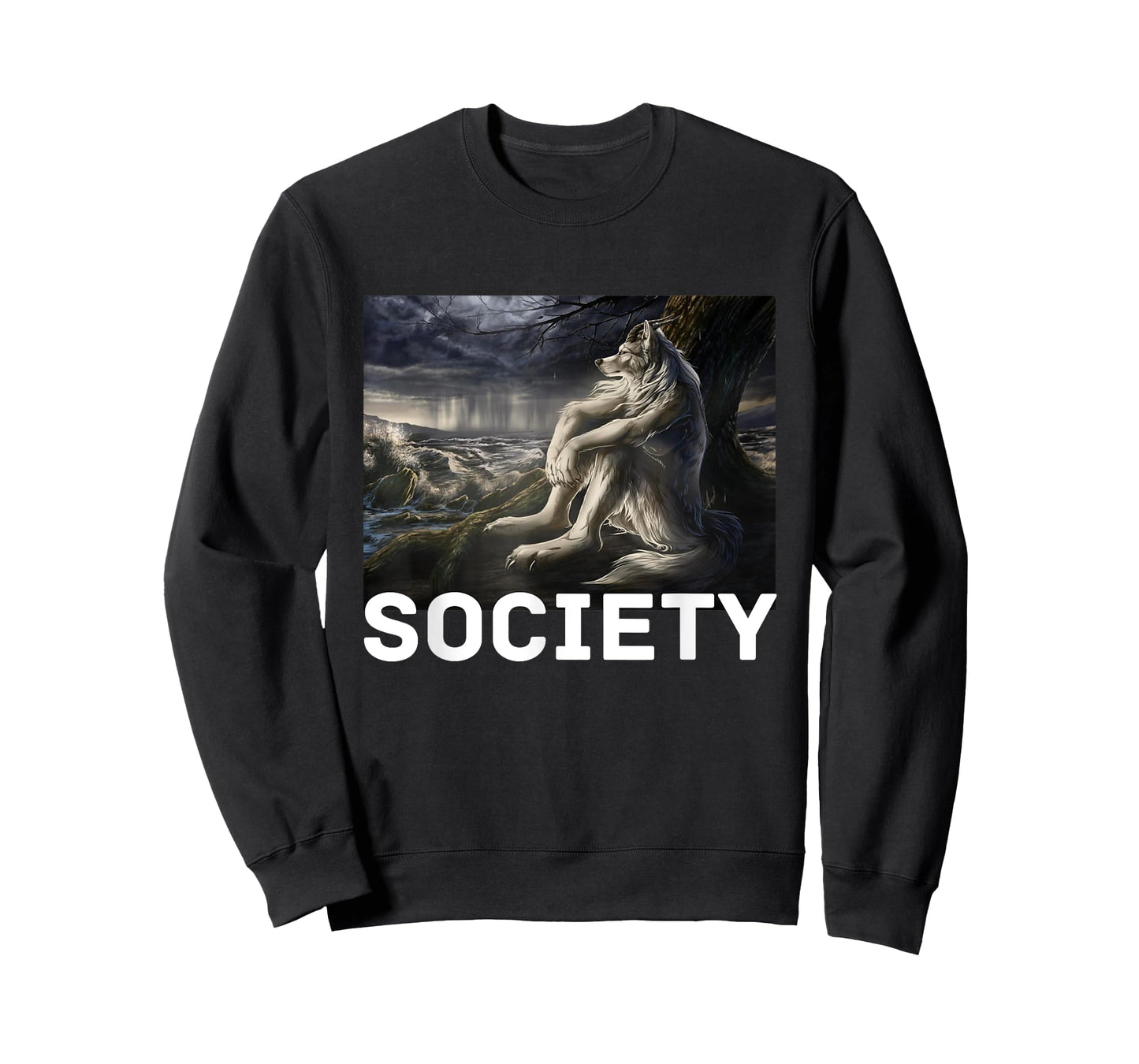 Society Funny Cringe Alpha Werewolf Wolf Meme T-Shirt
