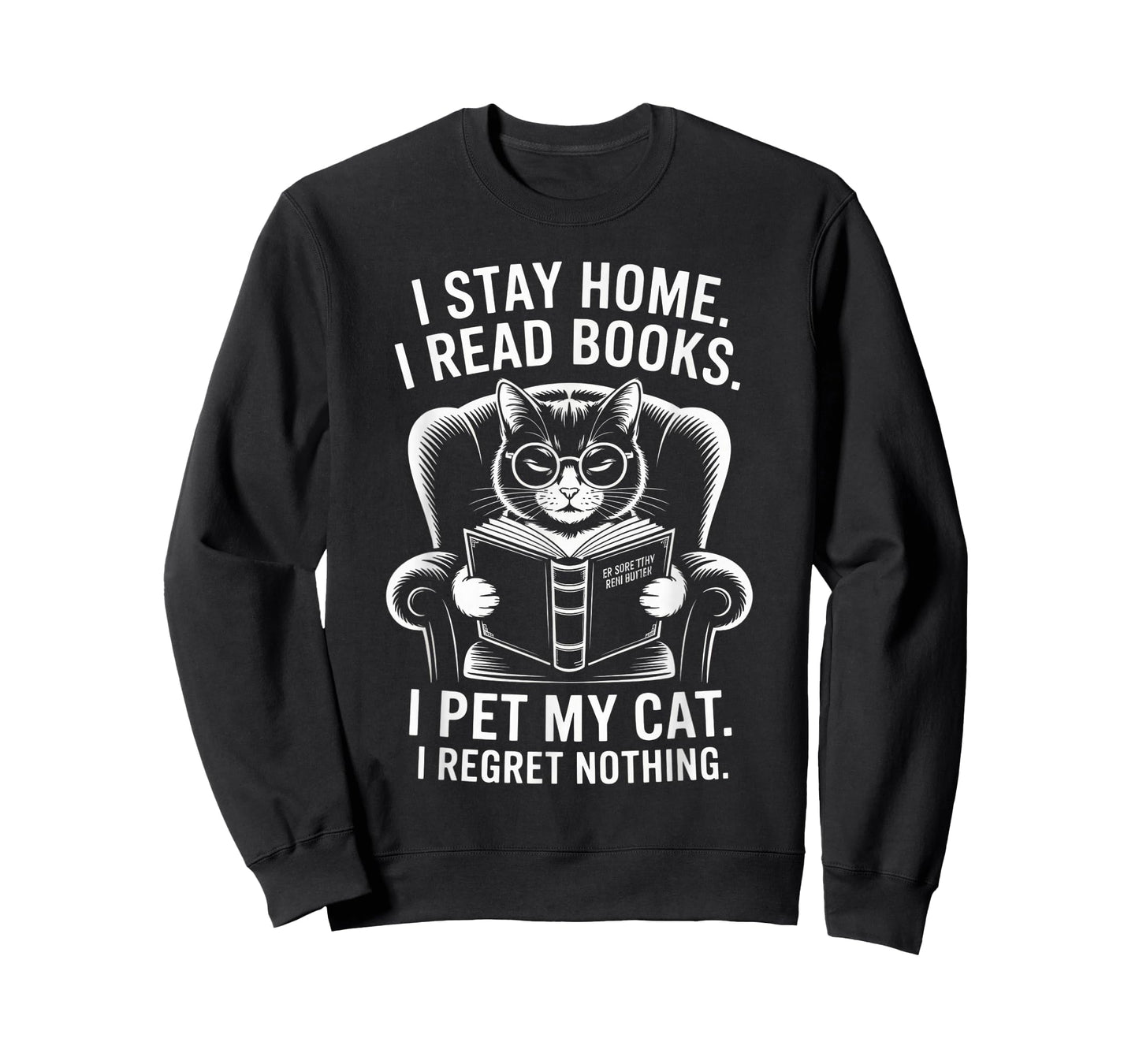 I Stay Home I Read Books I Pet My Cat Introverted Cat Lovers T-Shirt