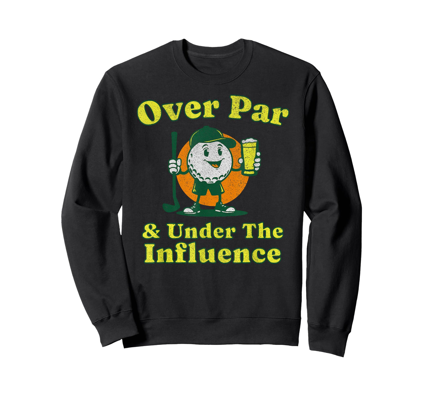 Over Par and Under The Influence Funny Vintage Golf Drinking T-Shirt