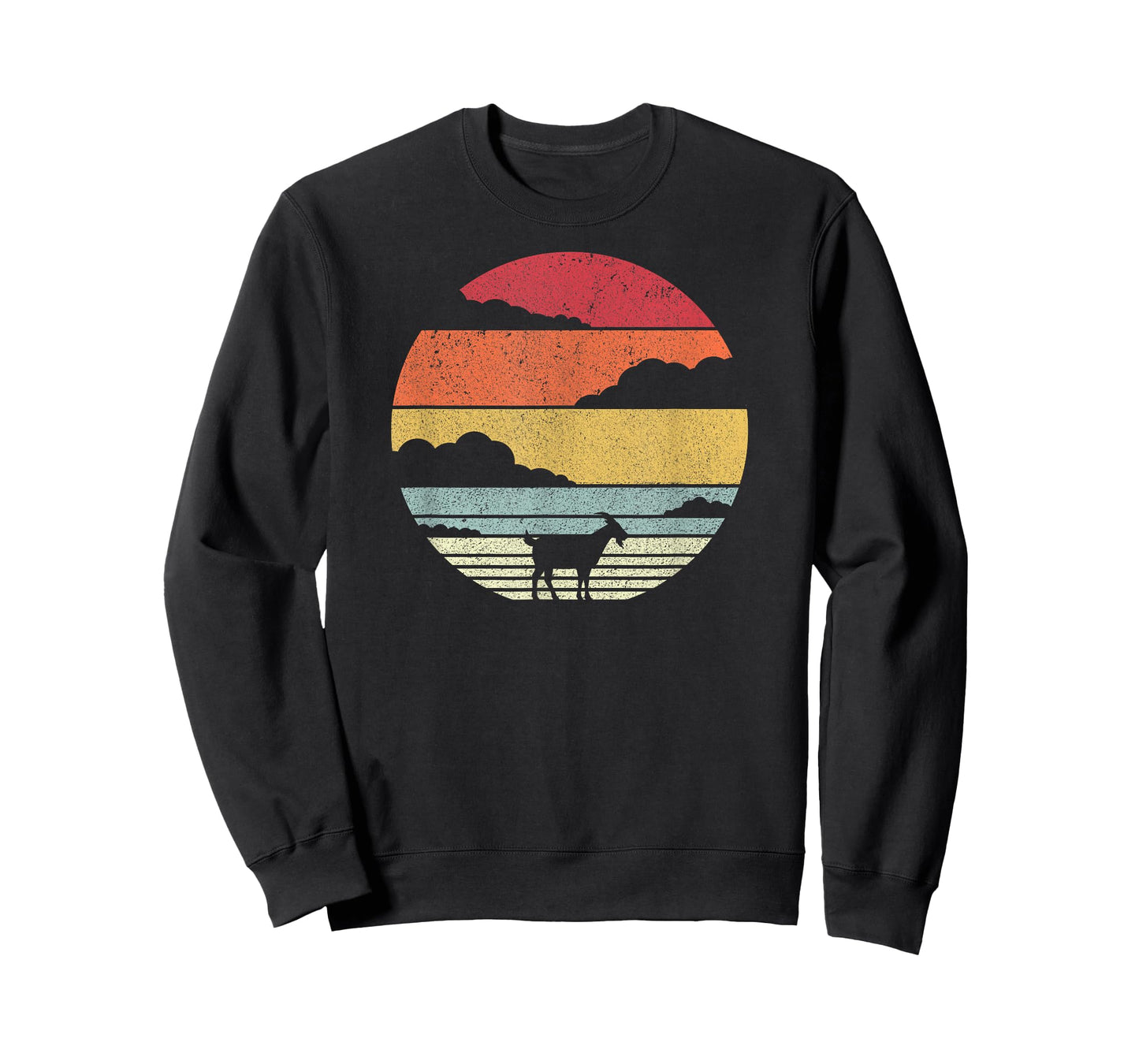 Pack A Punch Goat Retro Graphic T-Shirt - Unisex Adults - Black - Small - Short Sleeve