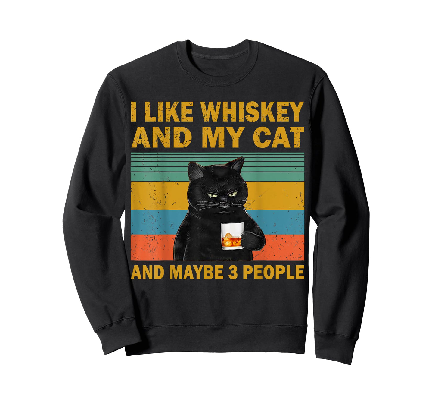 I Like Whiskey My Cat and Maybe 3 People Funny Cat Lovers T-Shirt