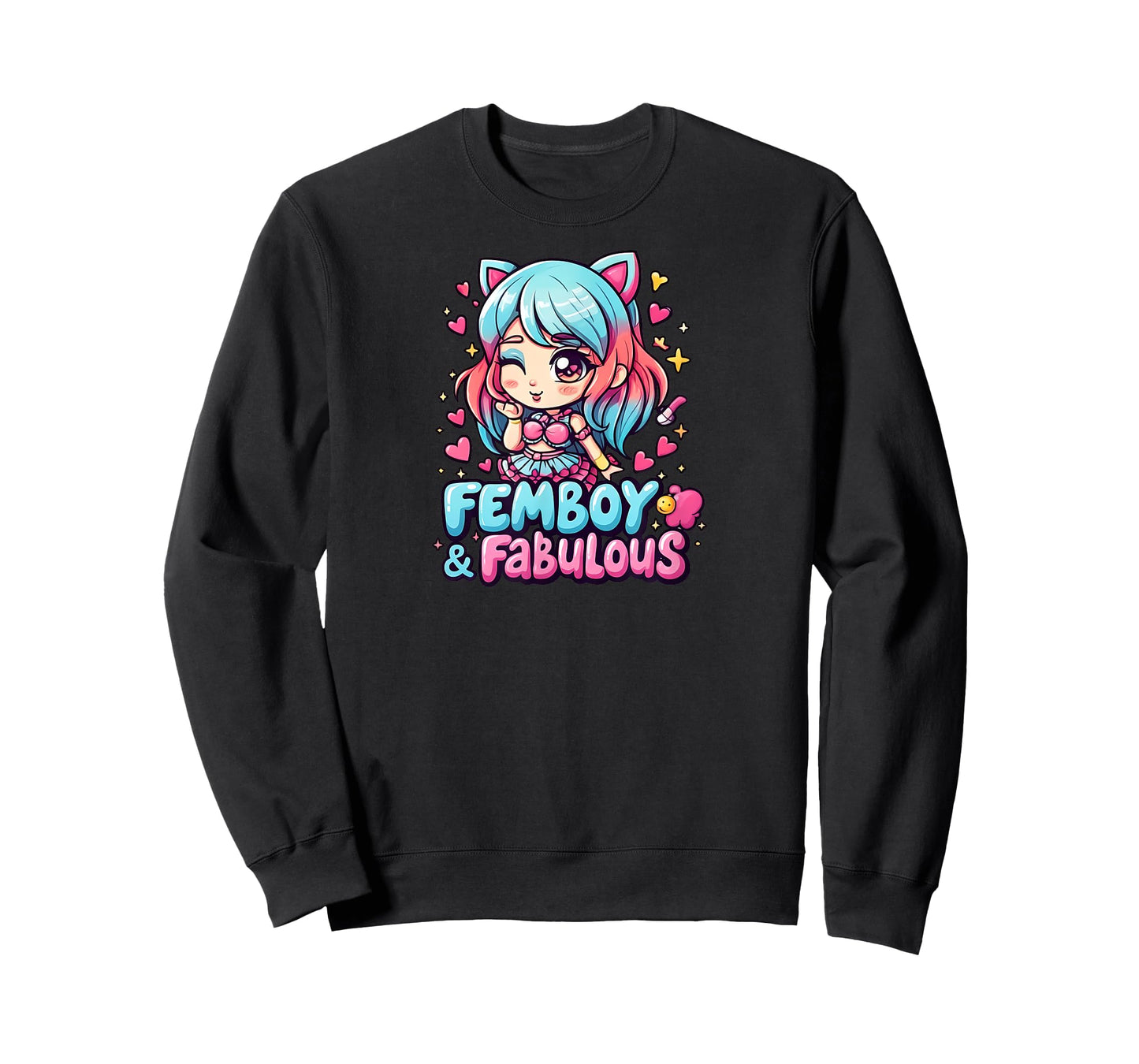 Femboy Fabulous Anime Kawaii Aesthetic Hearts T-Shirt