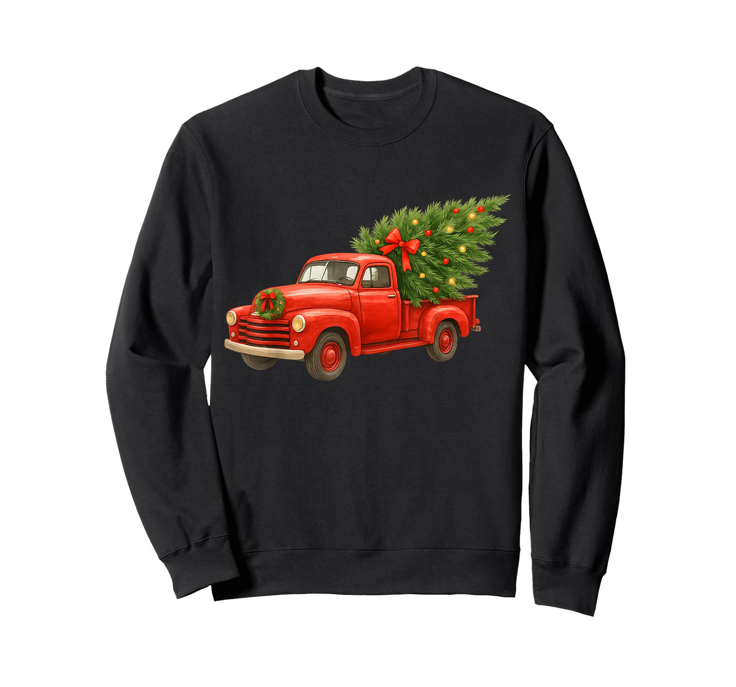 Vintage Red Truck Christmas Tree Winter Season T-Shirt