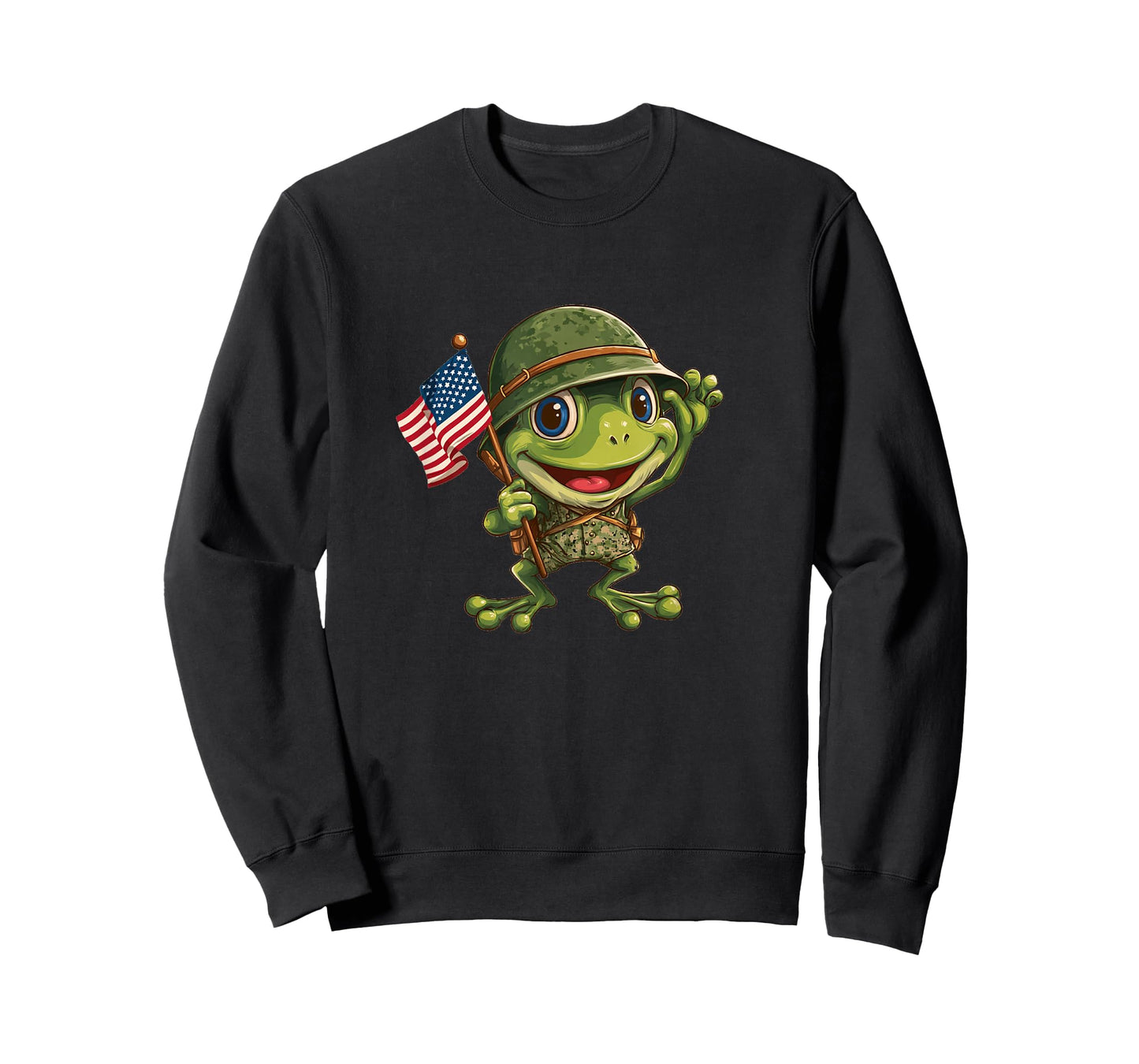 Nice Frog Costume in Military Style with US Flag T-Shirt