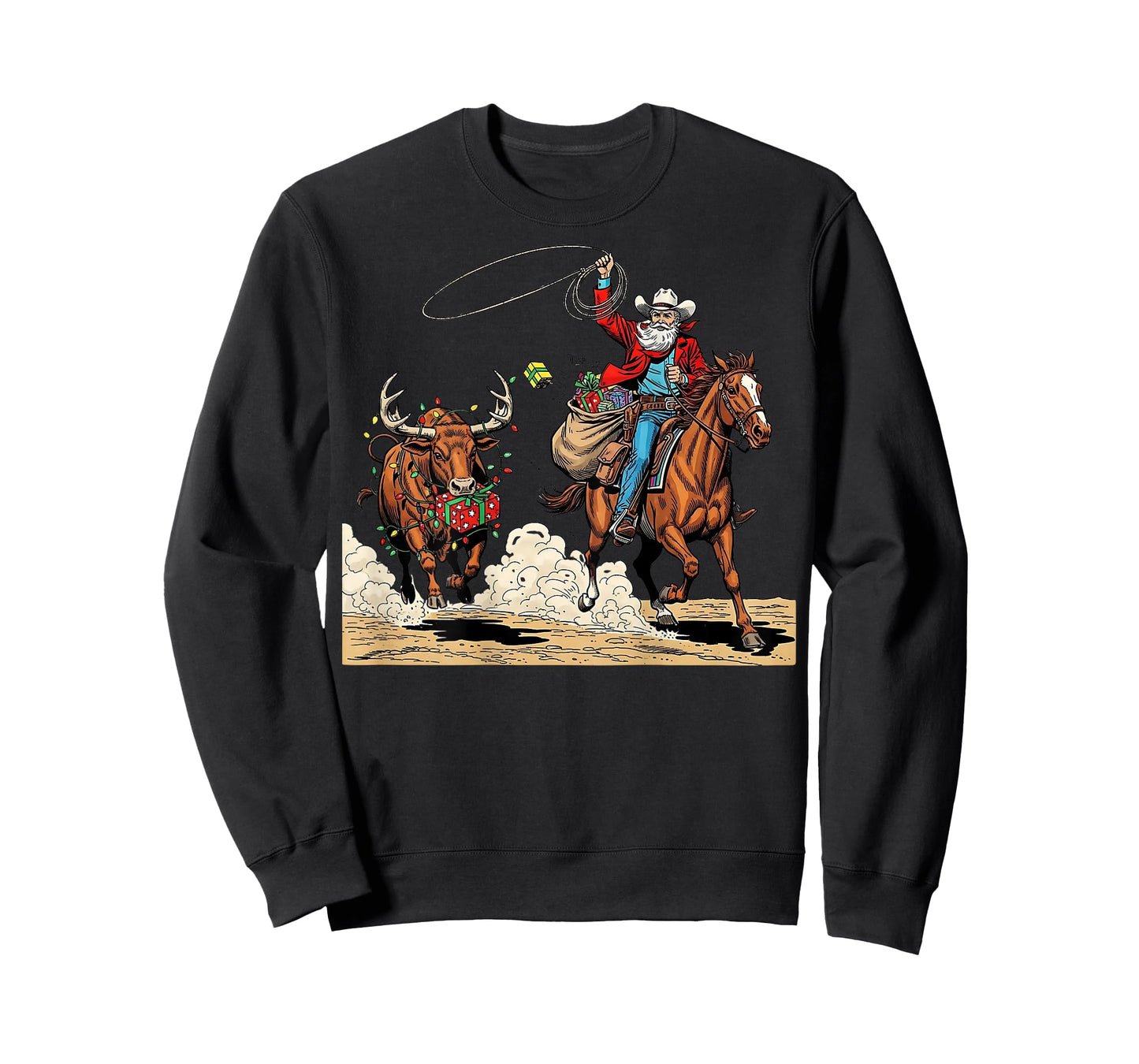 Funny Cowboy Santa Christmas Holiday Western Style Gifts T-Shirt