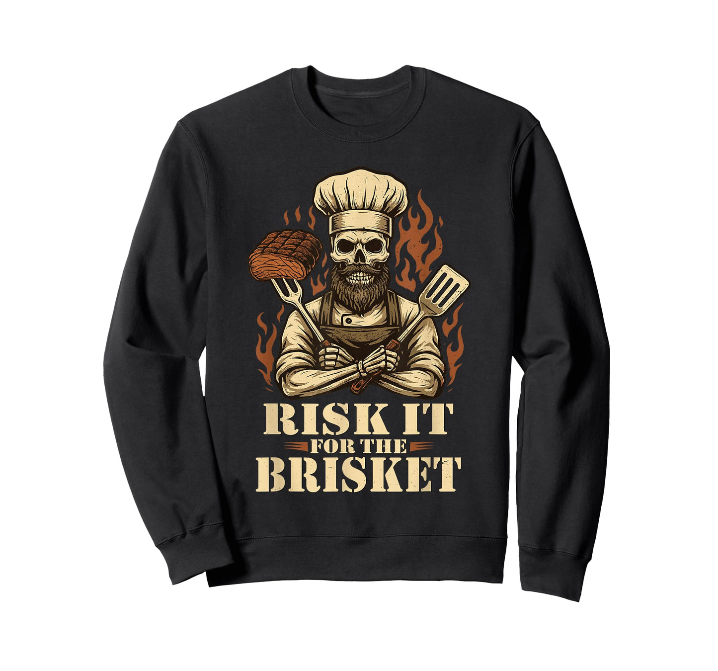 Risk It for The Brisket Funny BBQ Lovers Grill Smoker Master T-Shirt