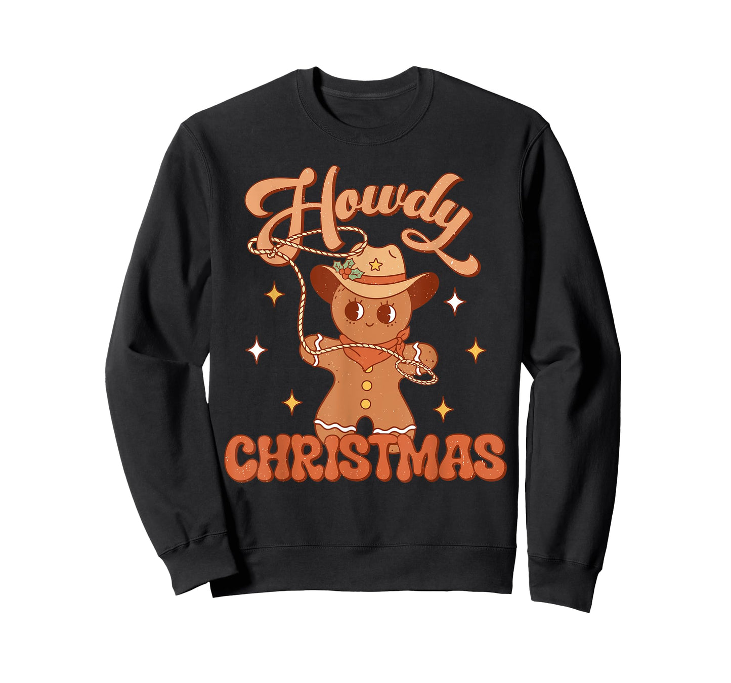 Gingerbread Man Cowboy Lasso Western Howdy Christmas T-Shirt