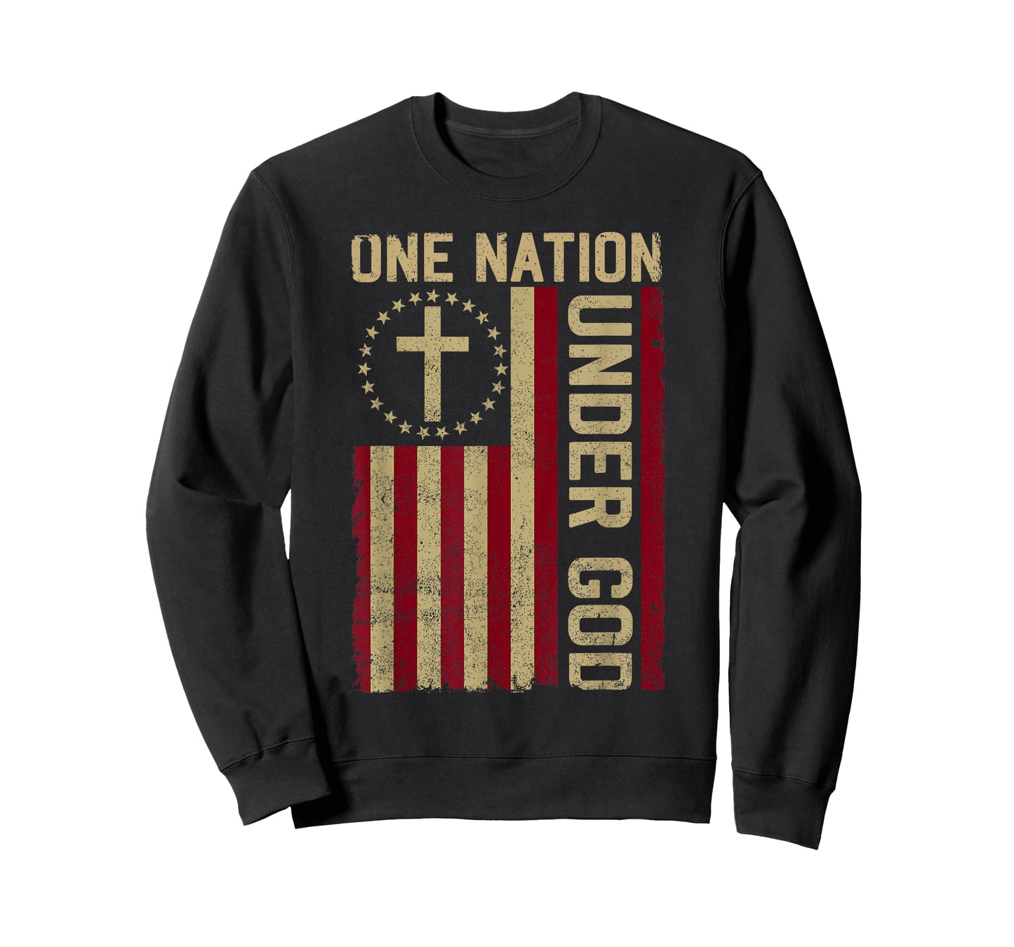 ONE NATION UNDER GOD - Christian USA Vintage American Flag Women Kids Men T-Shirt