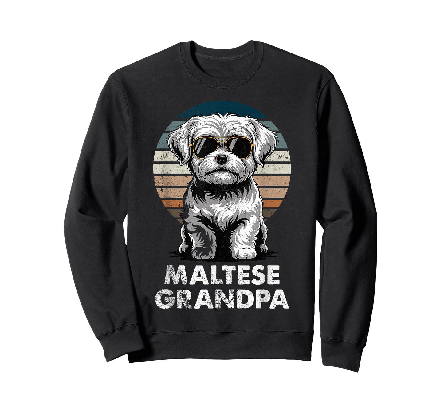 Cool Retro Maltese Grandpa Funny Vintage Dog Owner T-Shirt
