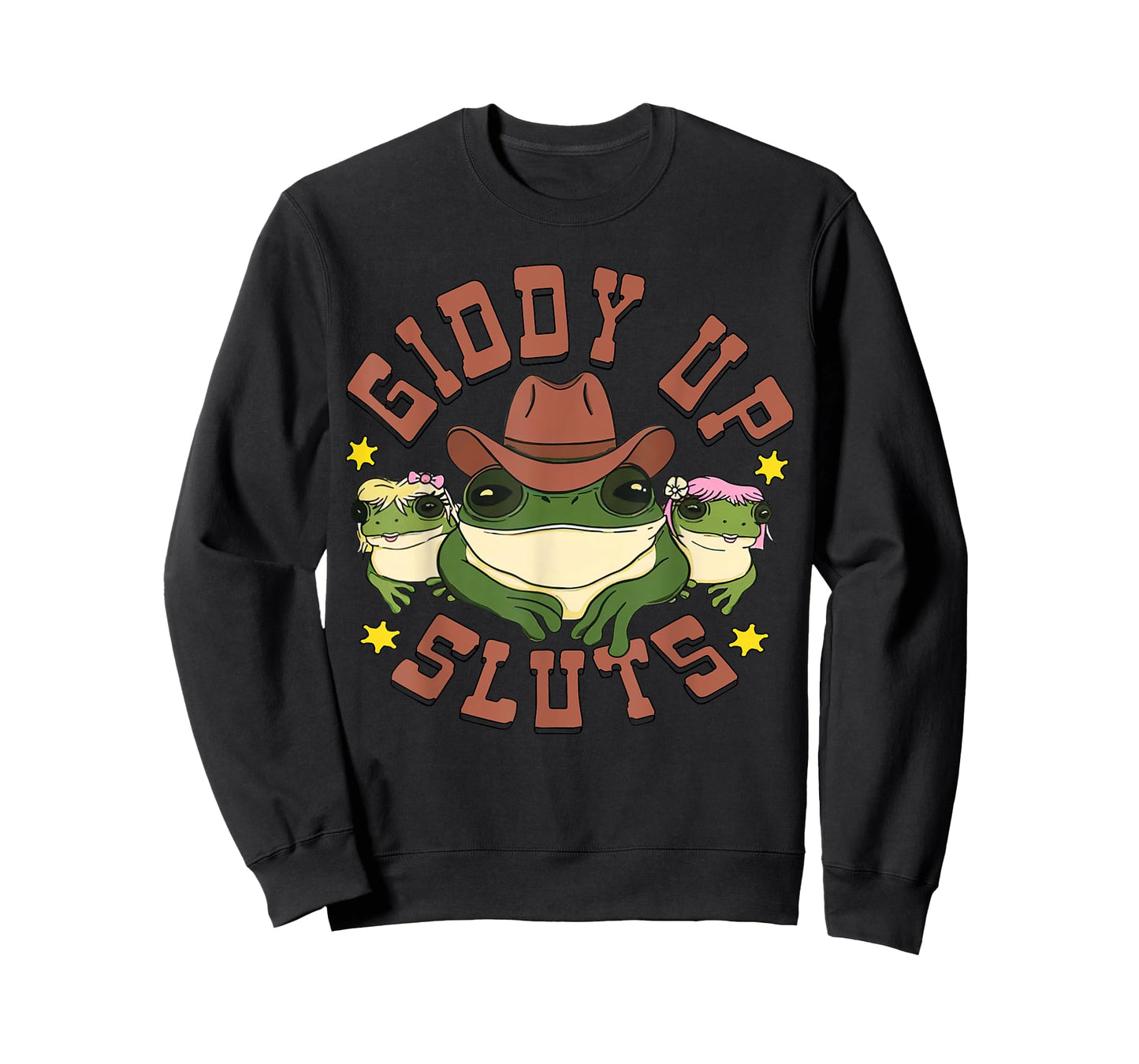 Giddy Up Sluts Funny Western Cowgirl Ranch Rodeo Frog T-Shirt