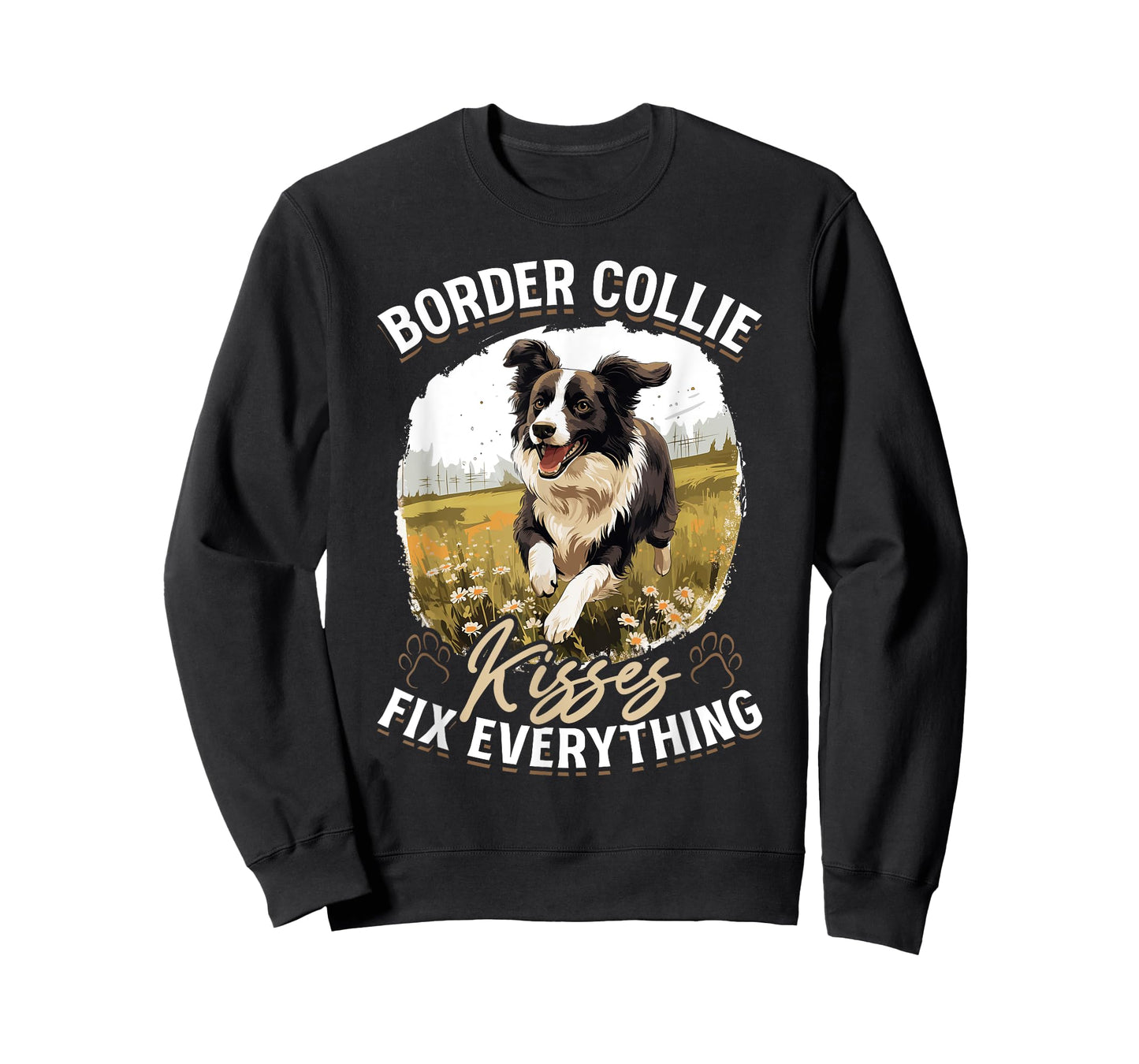 Border Collie Dog - Border Collie kisses fix everything T-Shirt for Men Women Kids