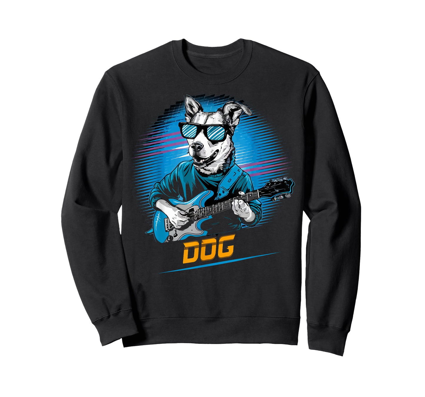 cute Dog Playing Bass Guitar tee Animal Playing Guitar music Men Women Kids T-Shirt