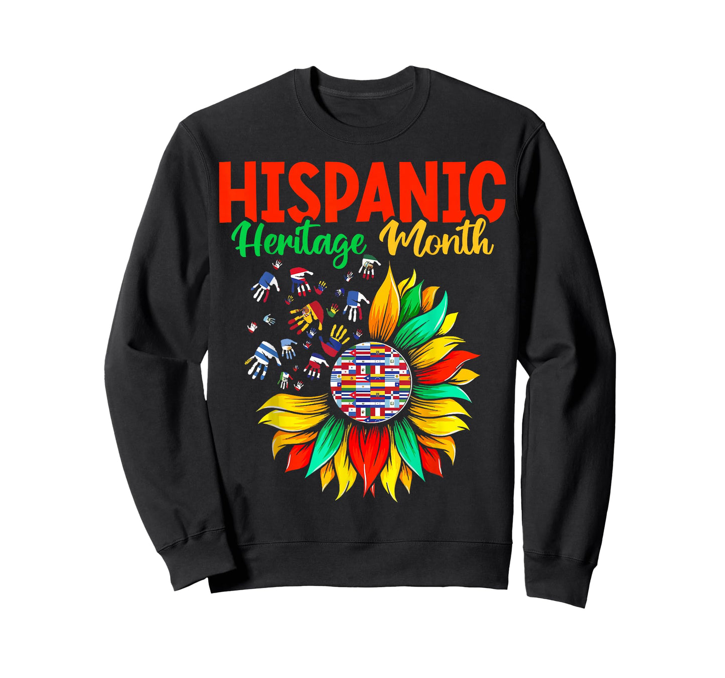 Hispanic Heritage Month Latino Countries Hands Heart Flags T-Shirt