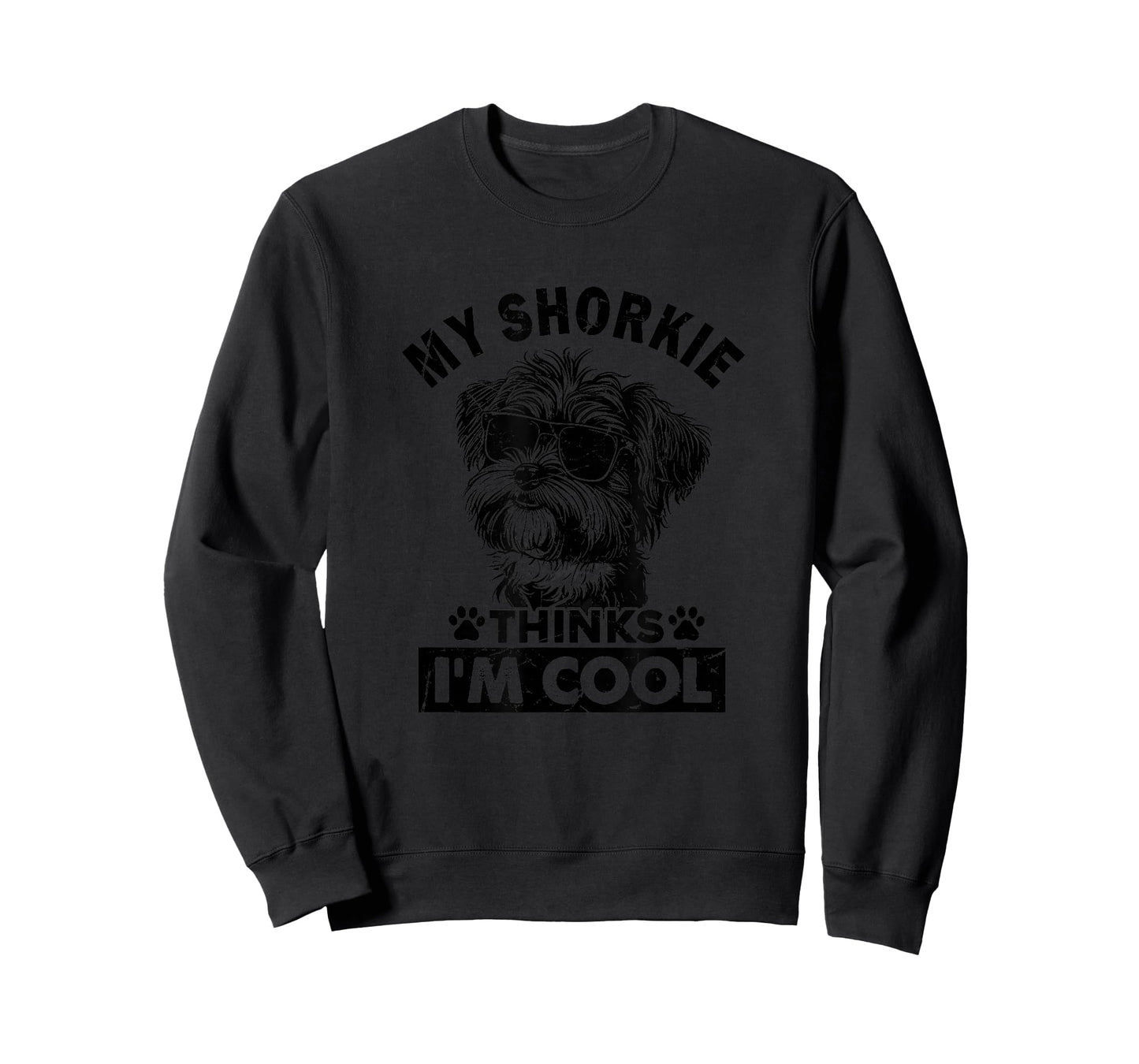 My Shorkie Dog Thinks I'm Cool Vintage Retro Funny Dog Lover T-Shirt