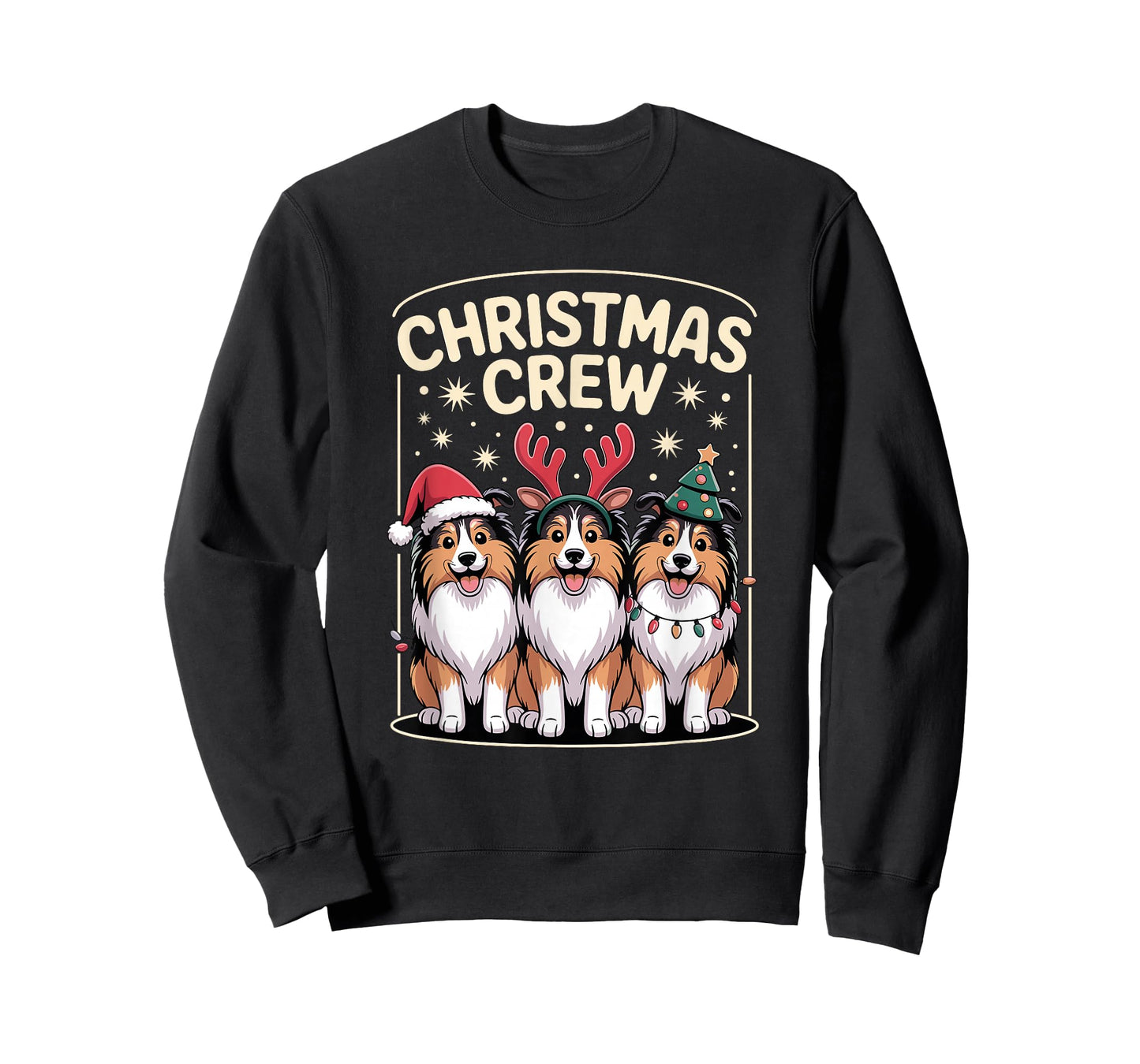 Christmas Crew Puppy Dog Funny Christmas Shetland Sheepdog T-Shirt