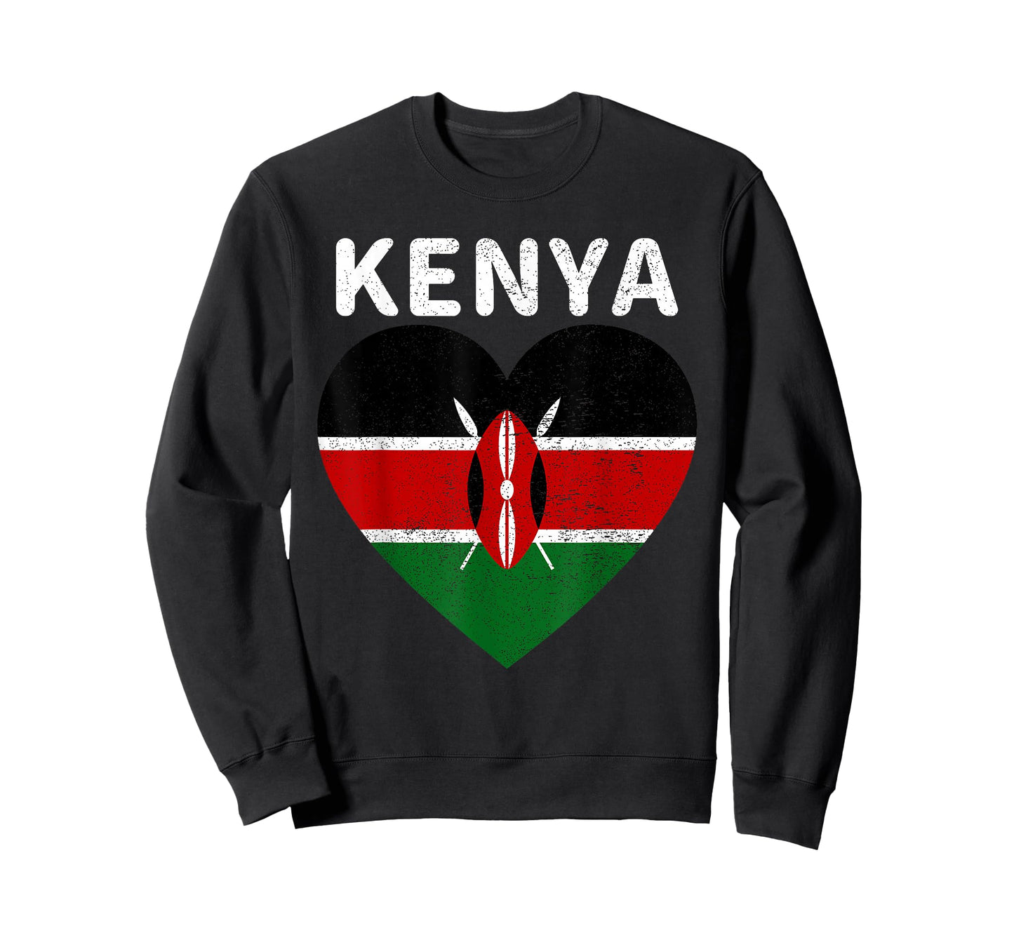 I Love Kenya Kenyan Africa Pride Flag Print Vintage Retro T-Shirt