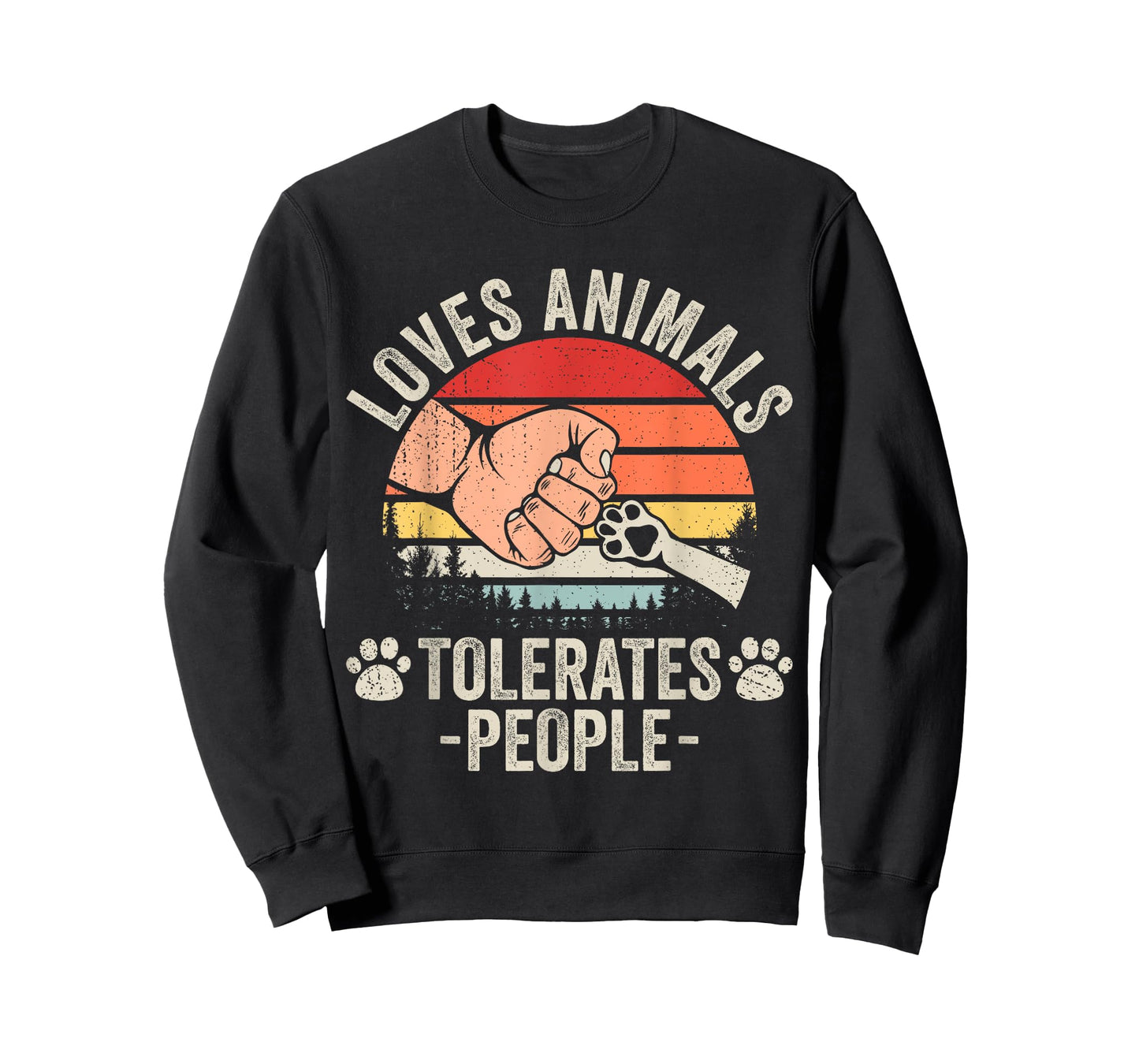 Loves Animals Tolerates People Animal Lover Funny Dog Mom Men Women Girls Kids T-Shirt