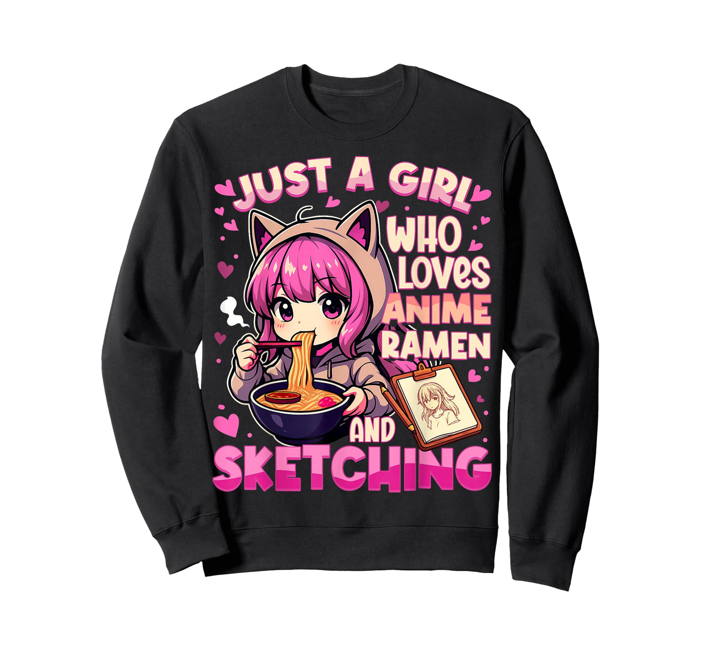 Just A Girl Who Loves Anime Ramen and Sketching Japan Anime T-Shirt