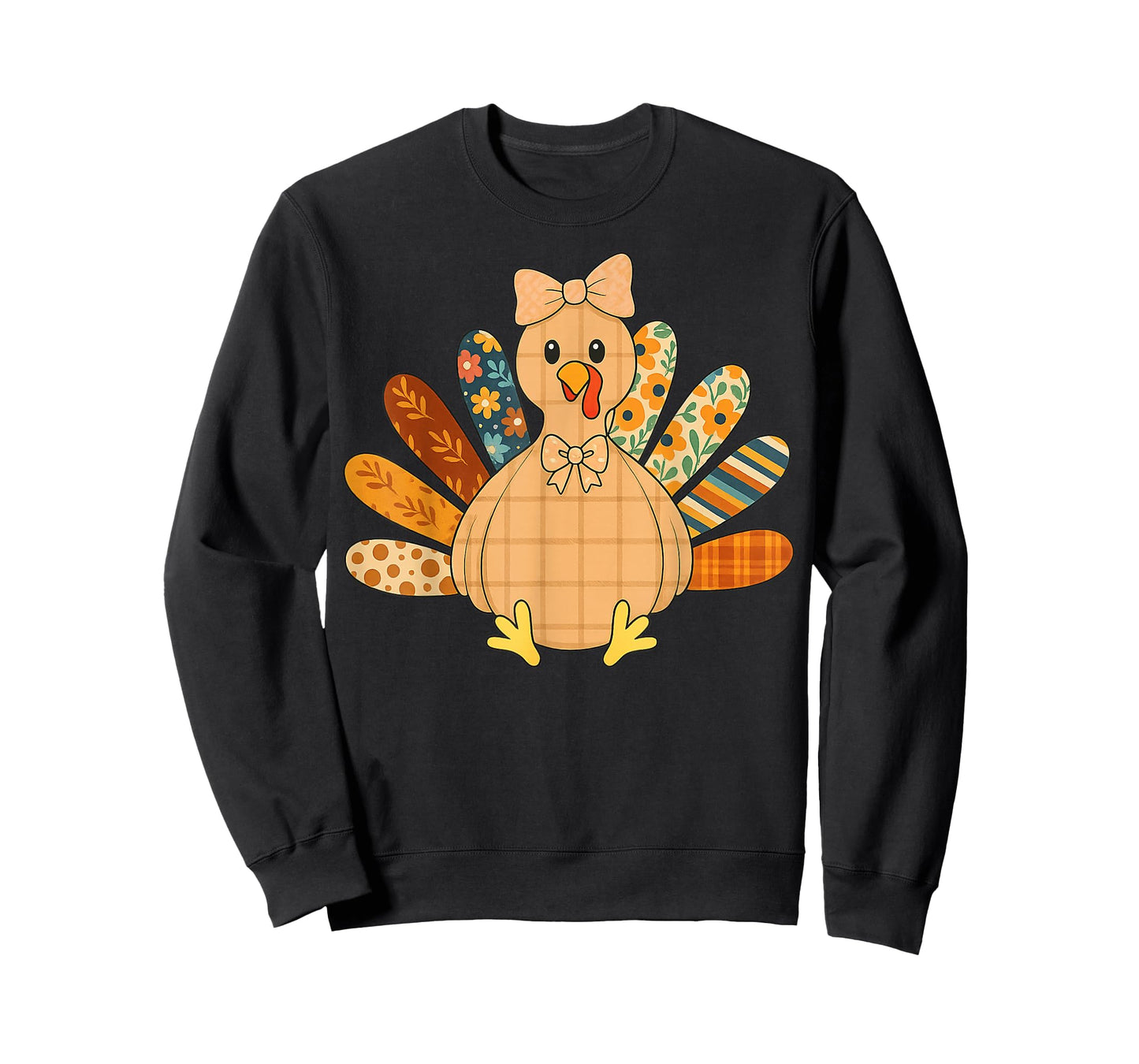 Funny Turkey Thanksgiving Vintage Boho Floral Fall Vibes T-Shirt