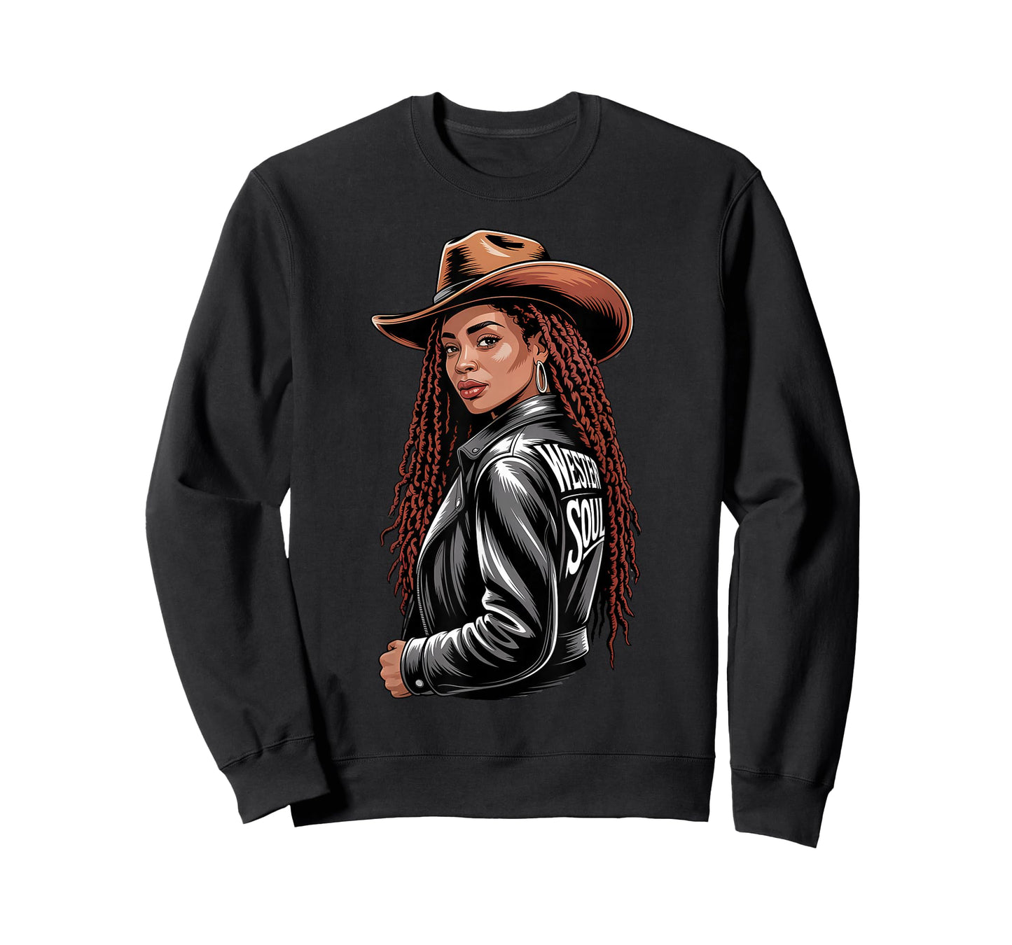 Black African American Cowgirl Western Country Rodeo Locs T-Shirt