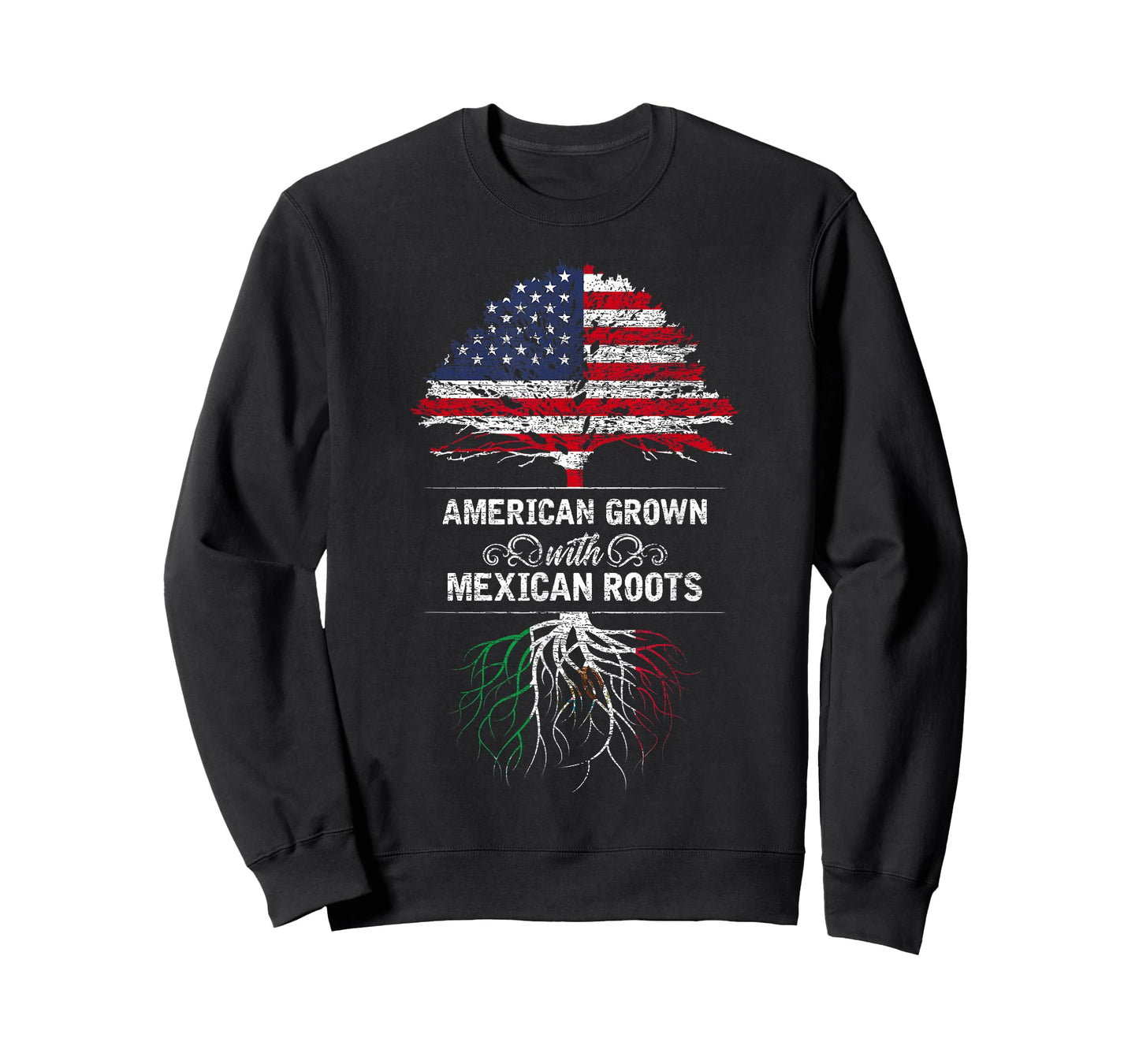 Mexico T-Shirt - USA Flag Mexican Roots American Grown T-Shirt