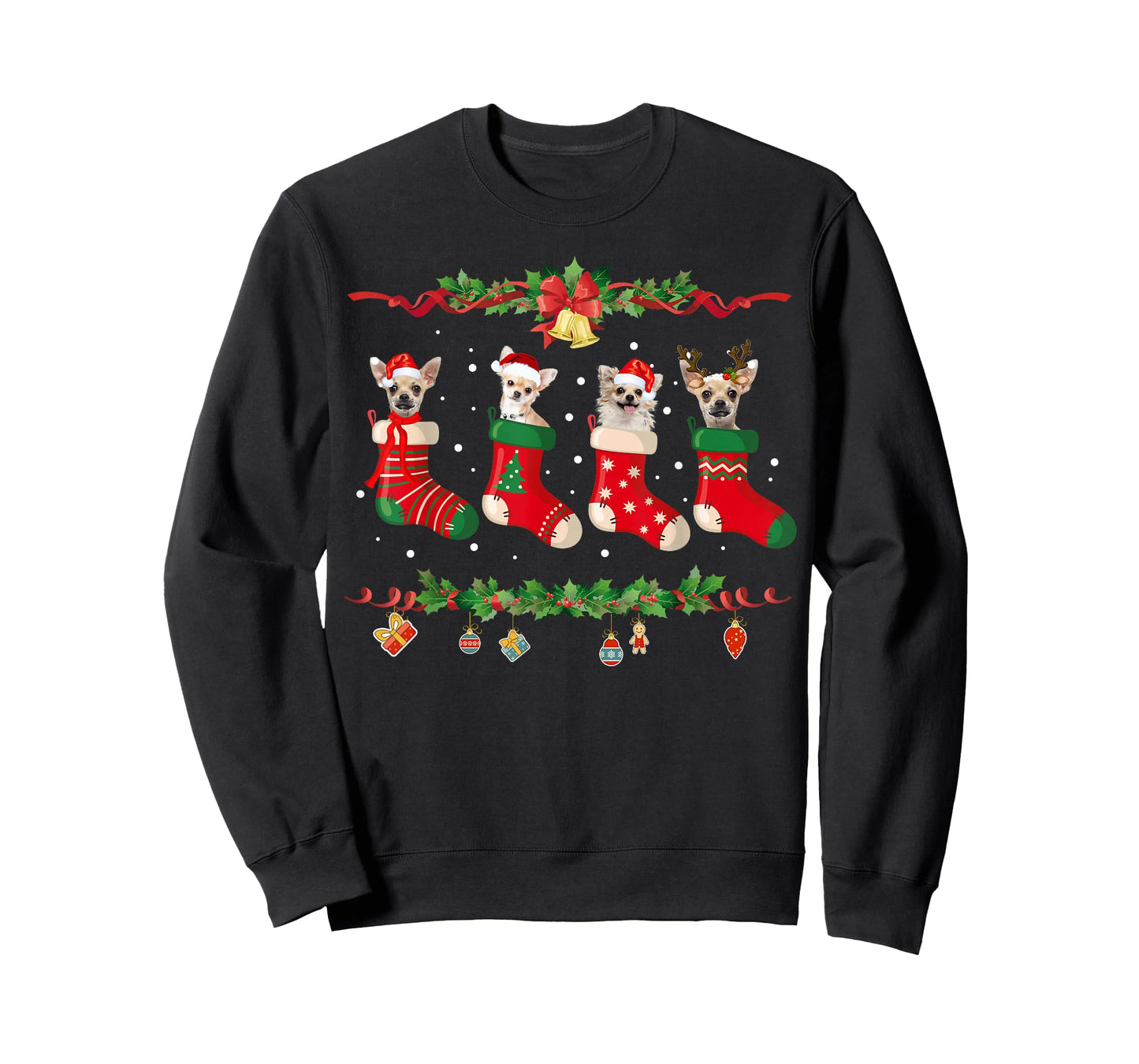 Chihuahua Christmas Stocking Dog Xmas T-Shirt