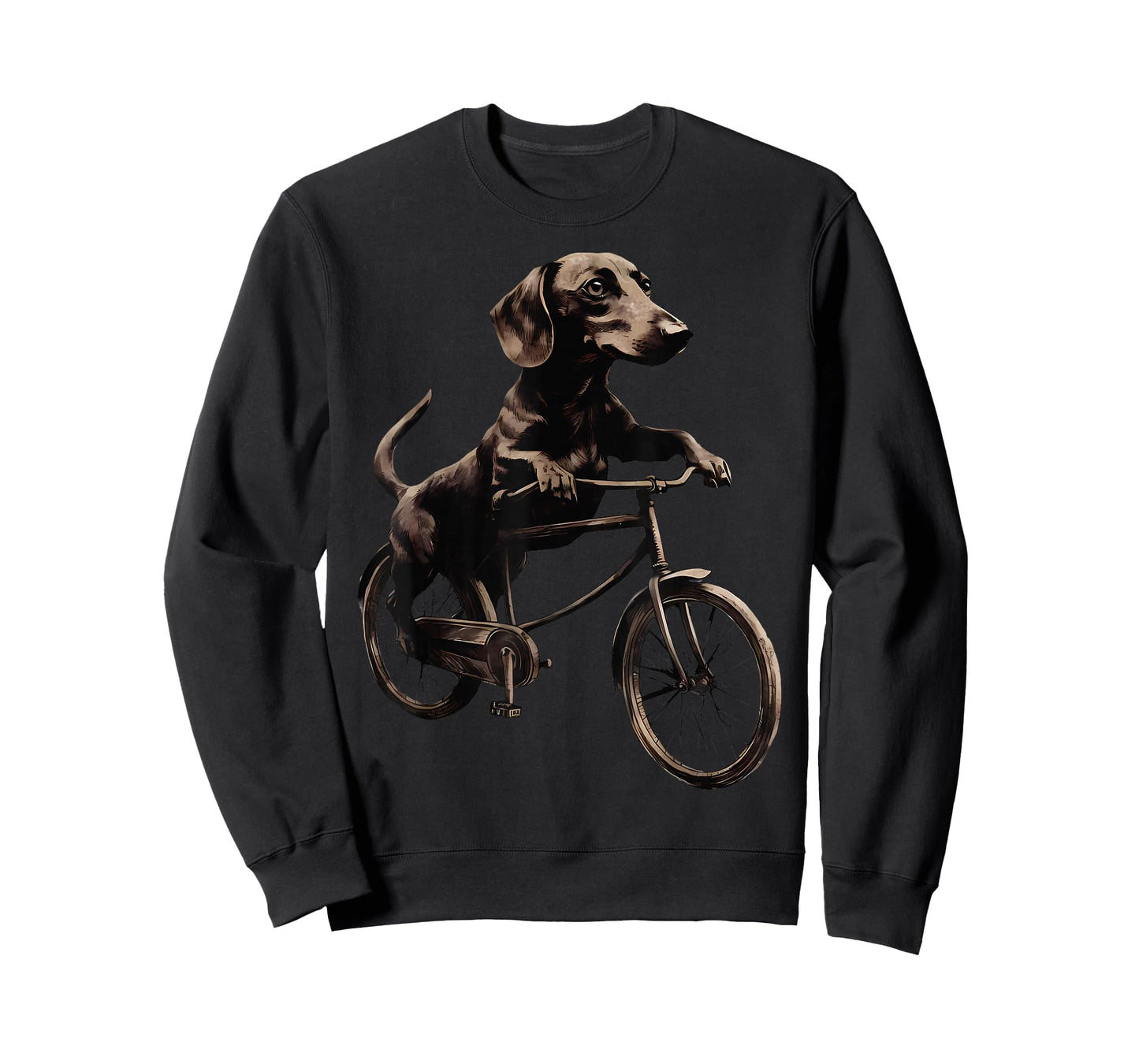 Dachshund Riding A Bike Bicycle Cycling Dachshund Dog Lover T-Shirt for Men Women Kids