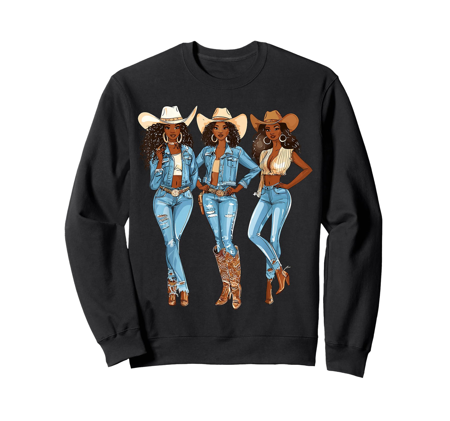 Black African American Cowgirl Western Country Texas Rodeo T-Shirt