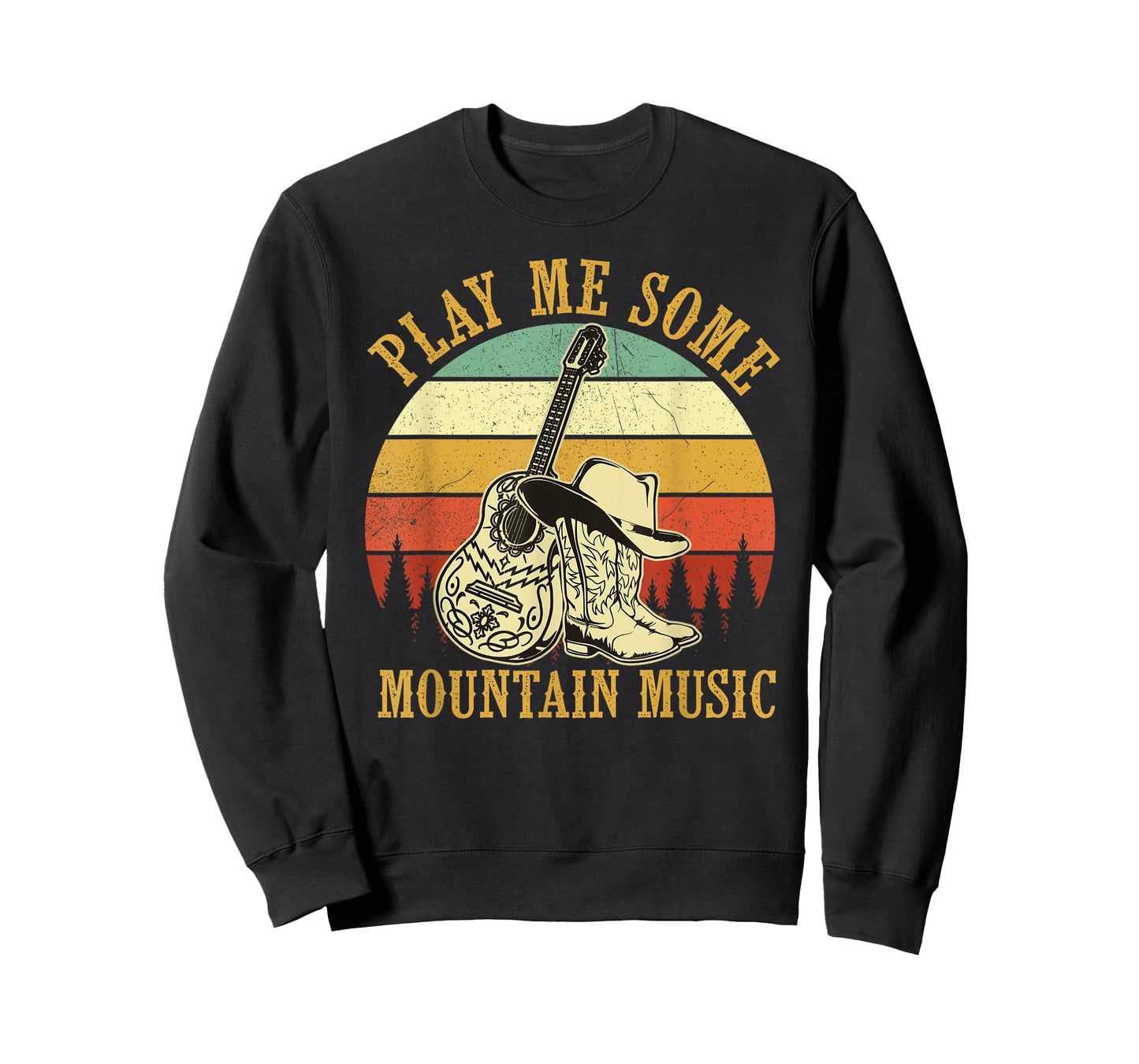 Play Me Some Mountain Music Guitar Western Country T-Shirt