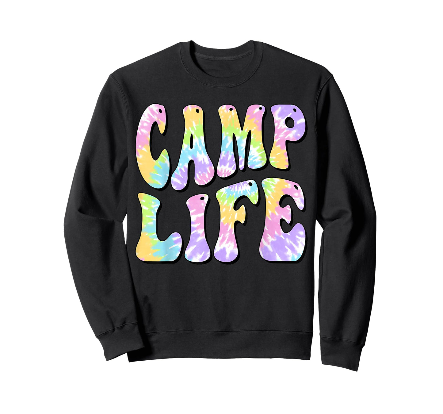 Camping Summer for Girls Summer Camp Tie-Die Retro T-Shirt