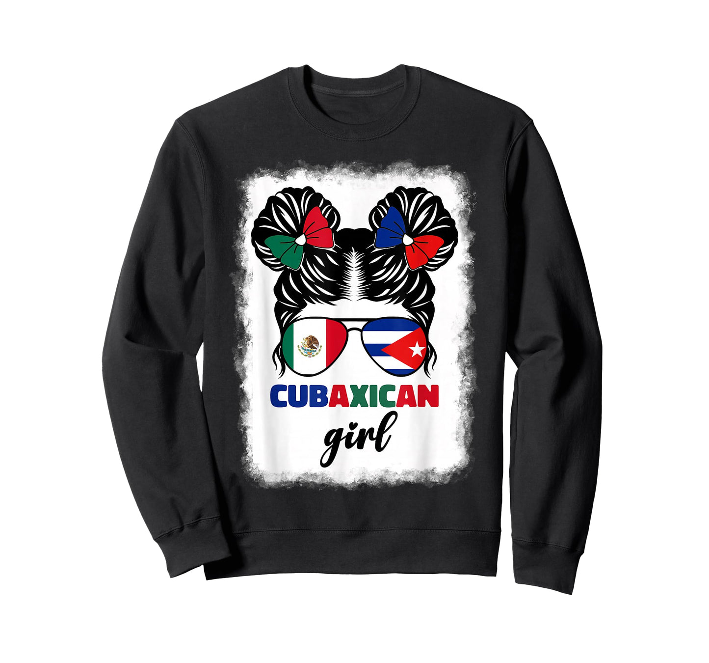 Half Mexican And Half Cuban Mexico Cuba Flag Girl Kids Girls T-Shirt