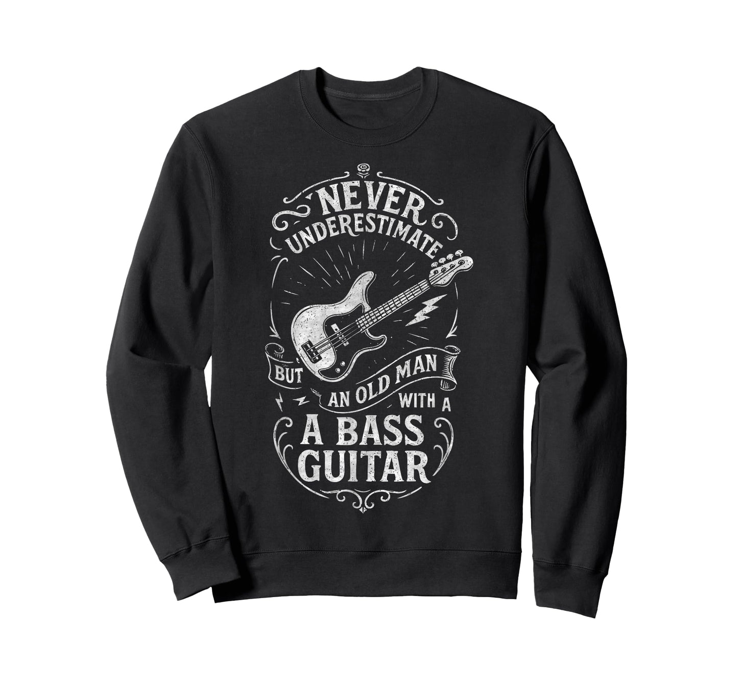 Never Underestimate An Old Man With A Bass Guitar Funny T-Shirt