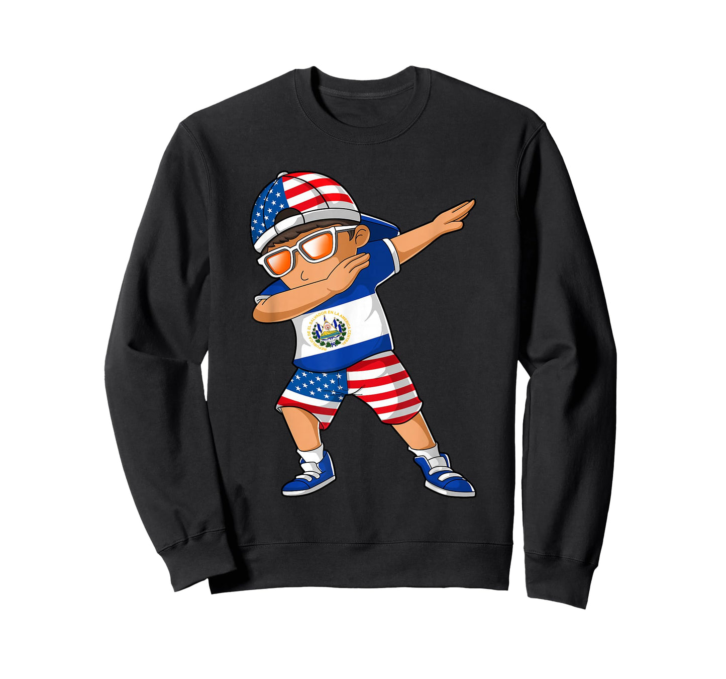 Half American Half Salvadoran Boy Kid El Salvador Flag T-Shirt