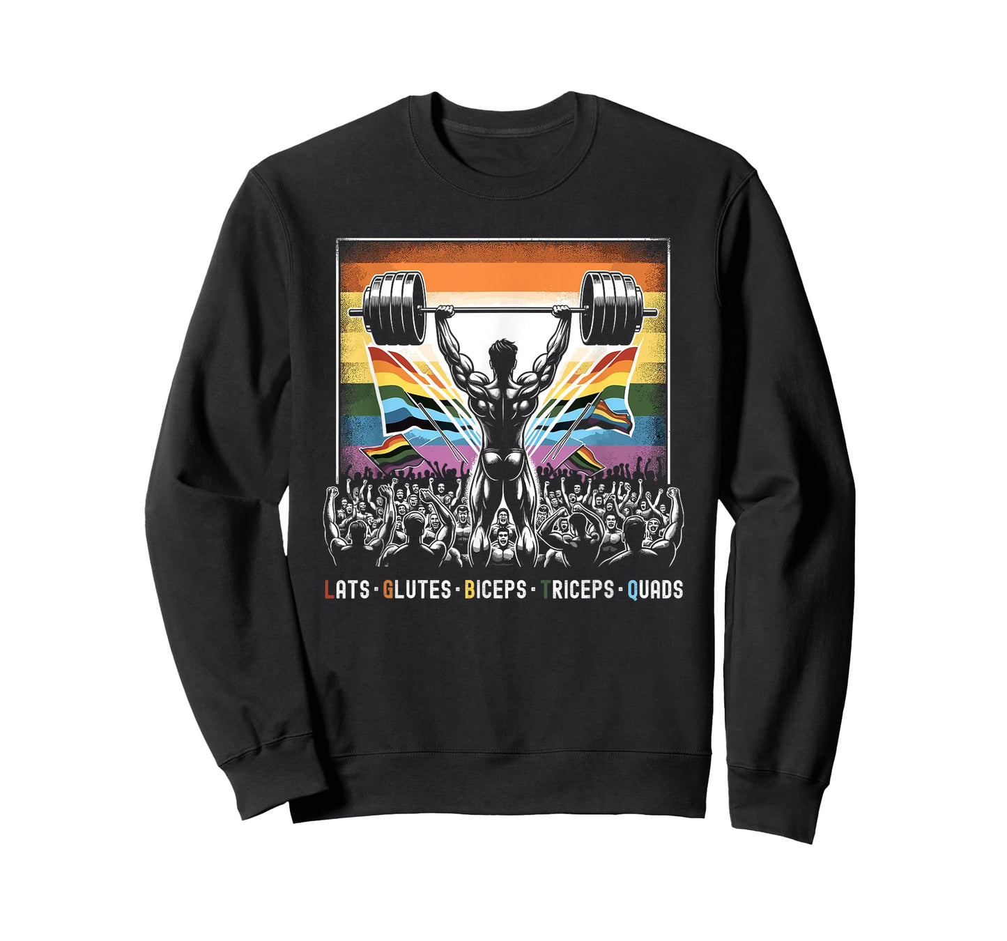 LGBTQ Legs Glutes Biceps Triceps Quads Gay Gym Exercise T-Shirt