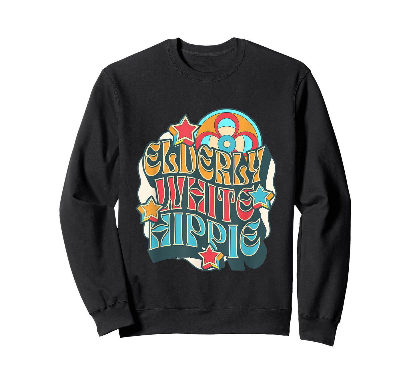 Elderly White Hippie Hippy Humor Weird Old Guy Fun Wear T-Shirt