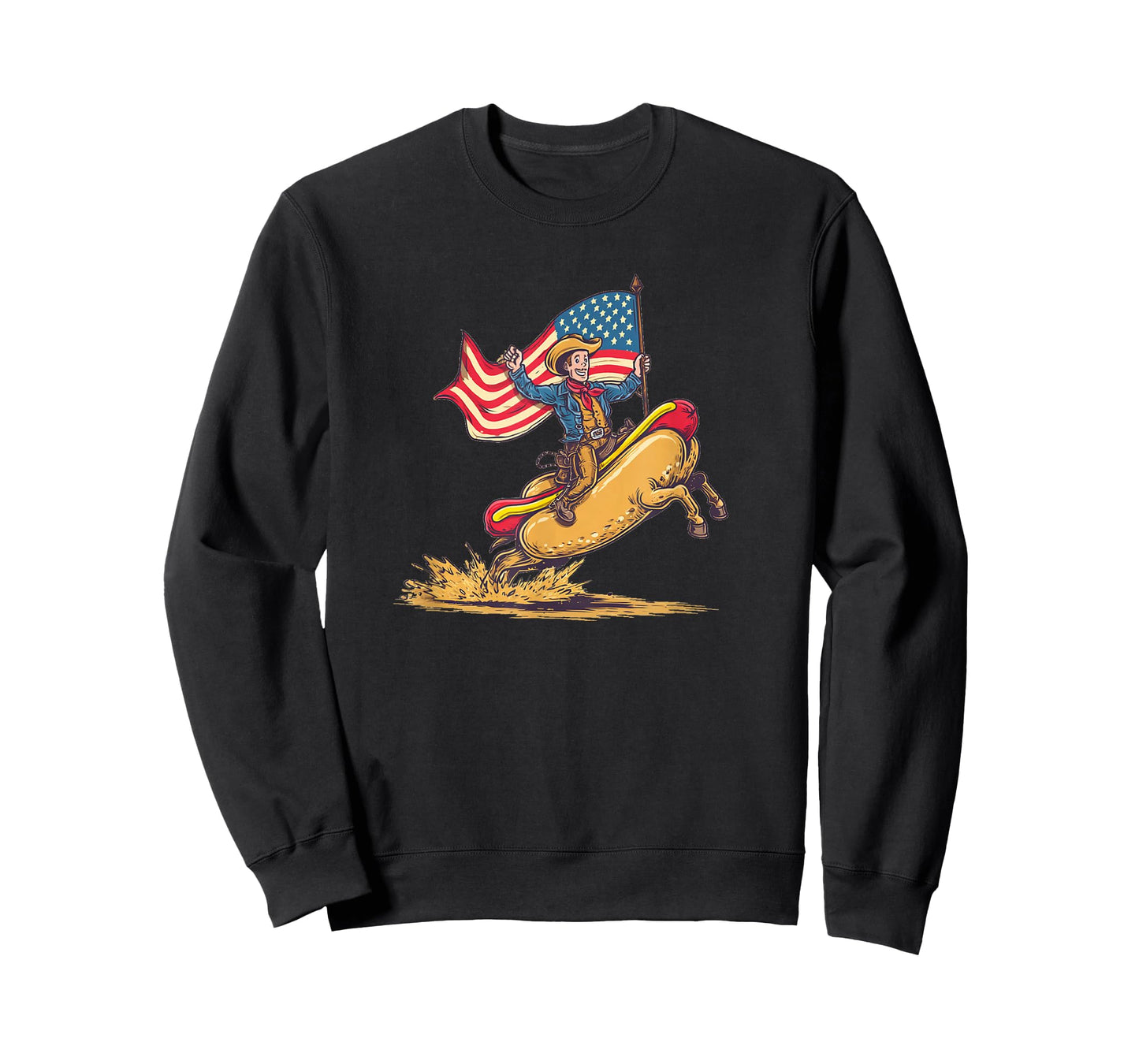Amazing Hotdogs and Rodeo Looks with USA Colors T-Shirt