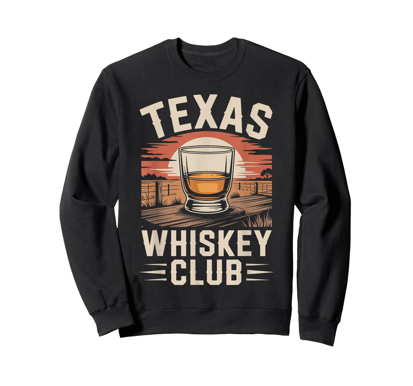 Texas Whiskey Club Sunset Retro Bourbon T-Shirt
