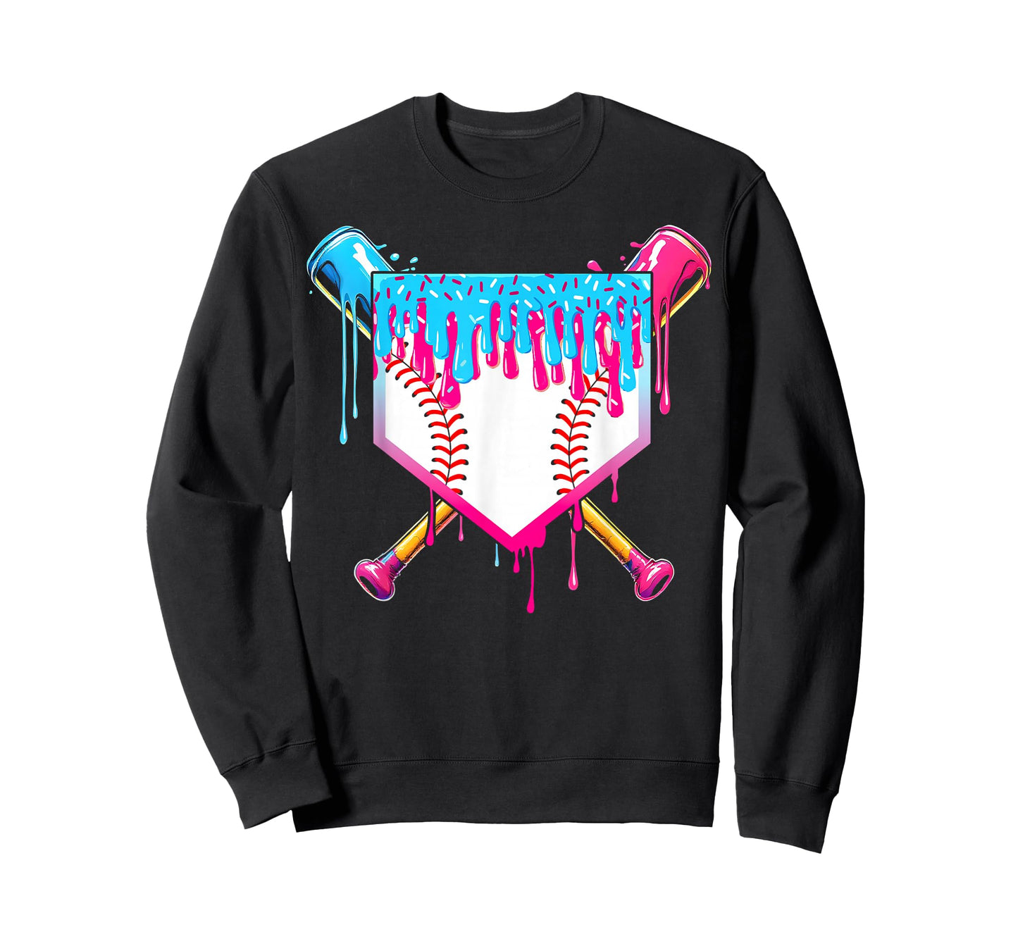 Baseball Drip Boy Ice Cream Sprinkle Youth Baseball Birthday T-Shirt