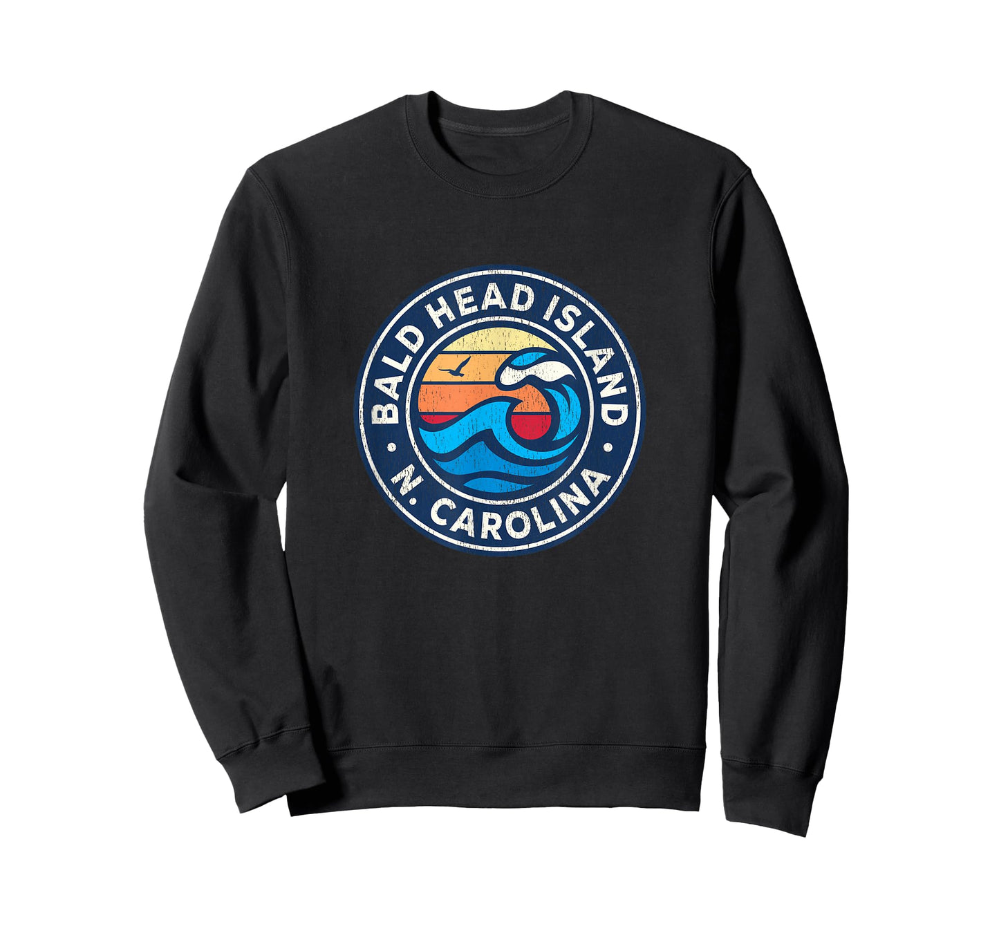 Bald Head Island North Carolina NC Vintage Nautical Waves De T-Shirt