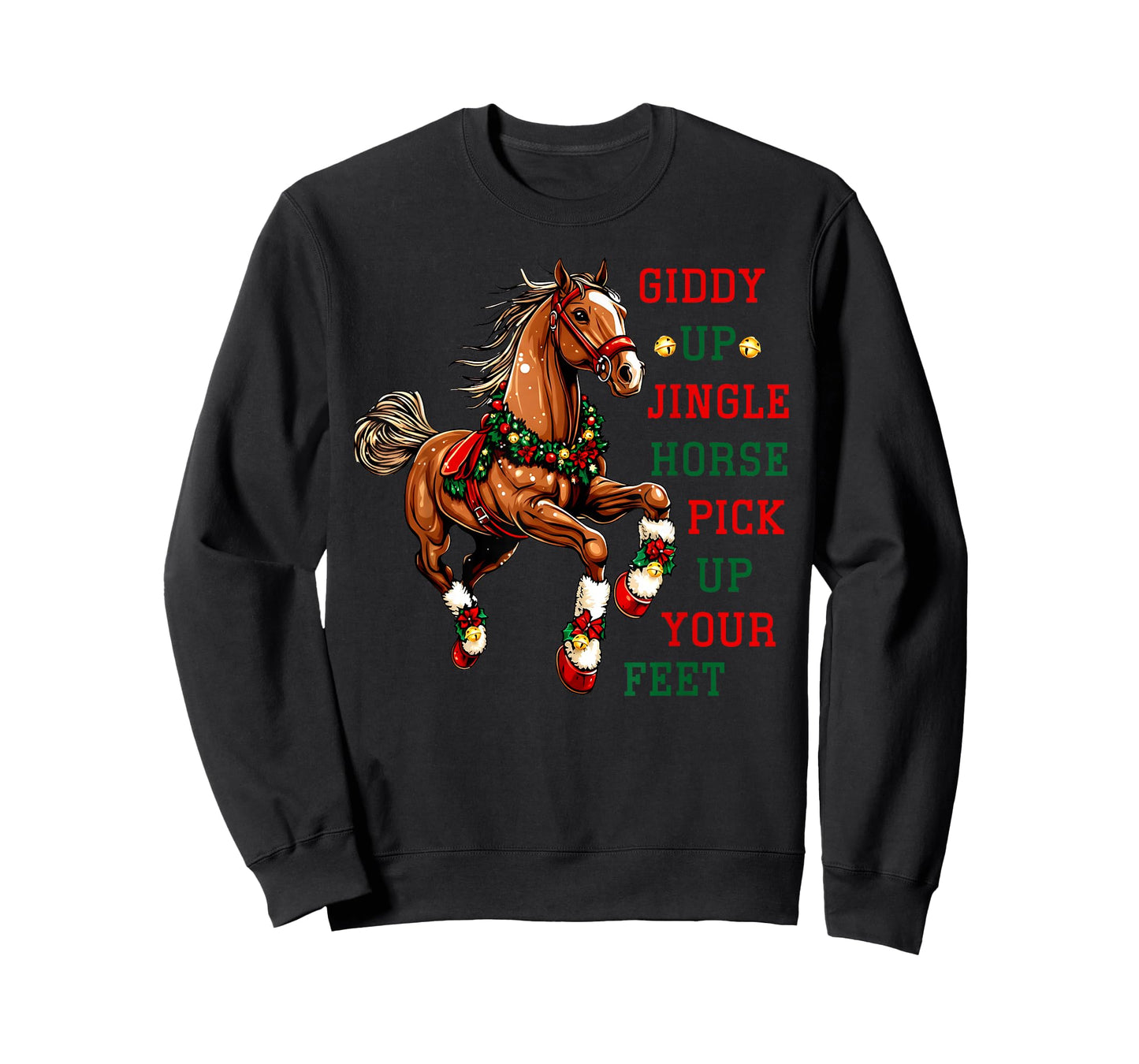 Giddy Up Jingle Horse Western Christmas Horse Country Riding T-Shirt